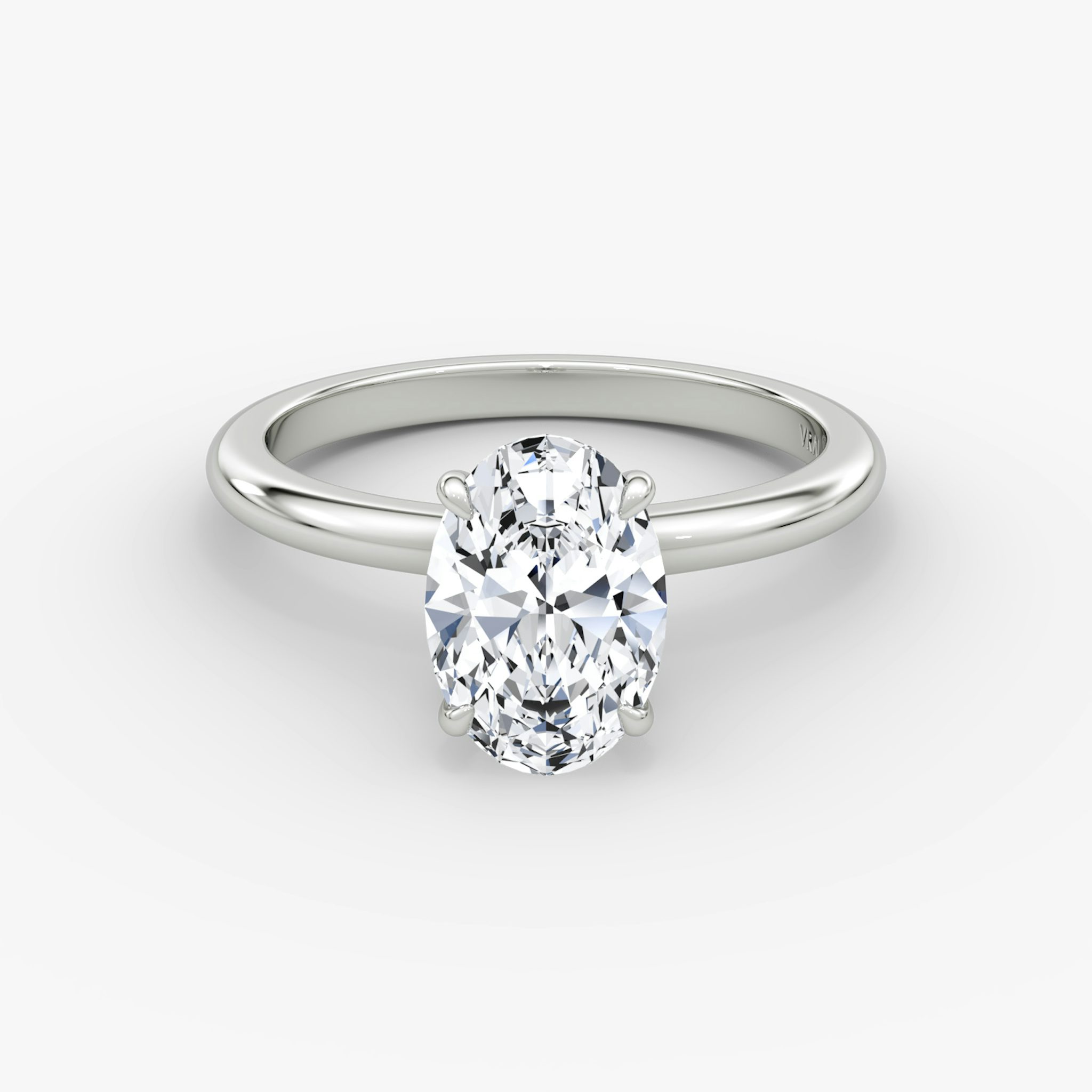 The Veiled Halo | Oval | Platinum | bandAccent: Plain | diamondOrientation: vertical | caratWeight: other