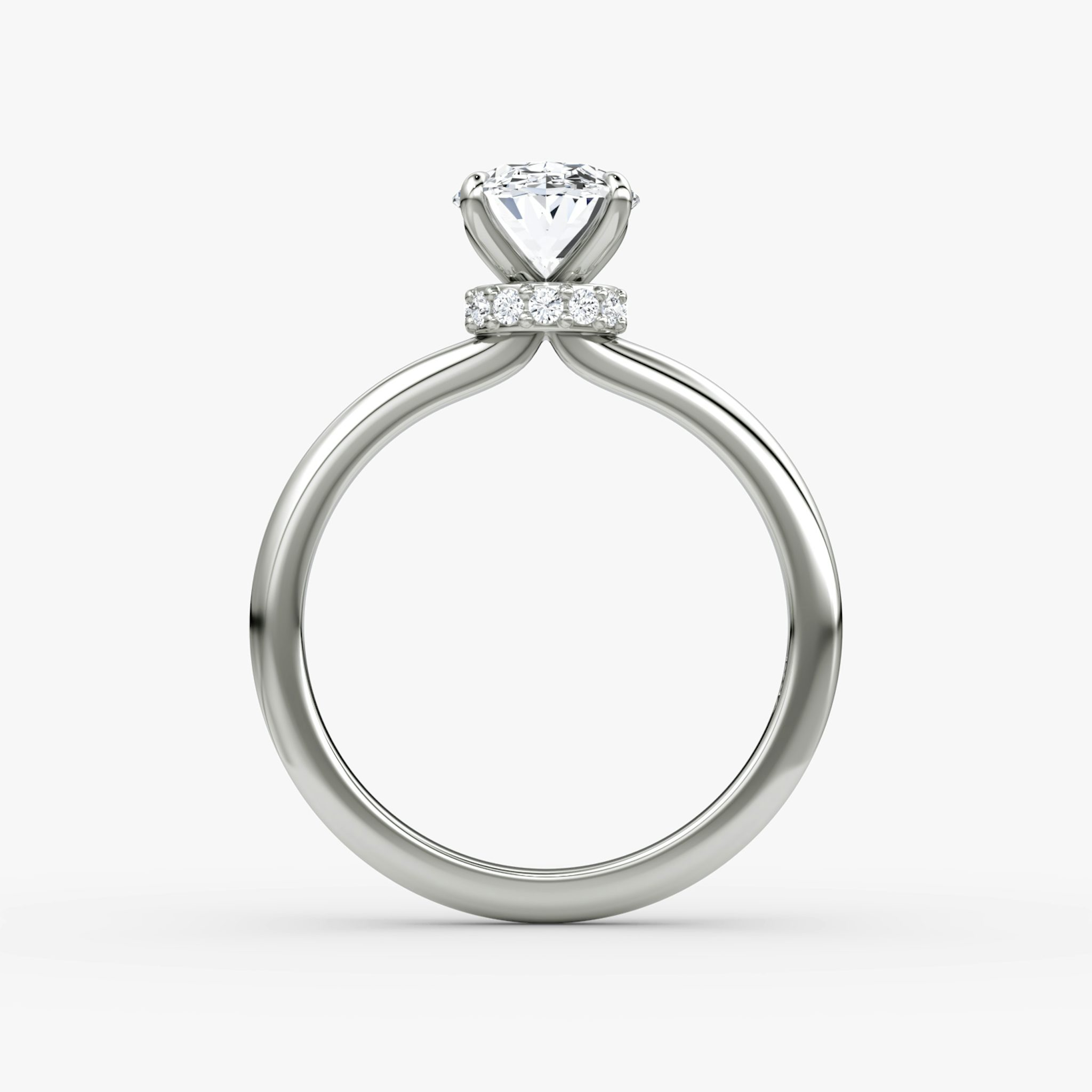 The Veiled Halo | Oval | Platinum | bandAccent: Plain | diamondOrientation: vertical | caratWeight: other