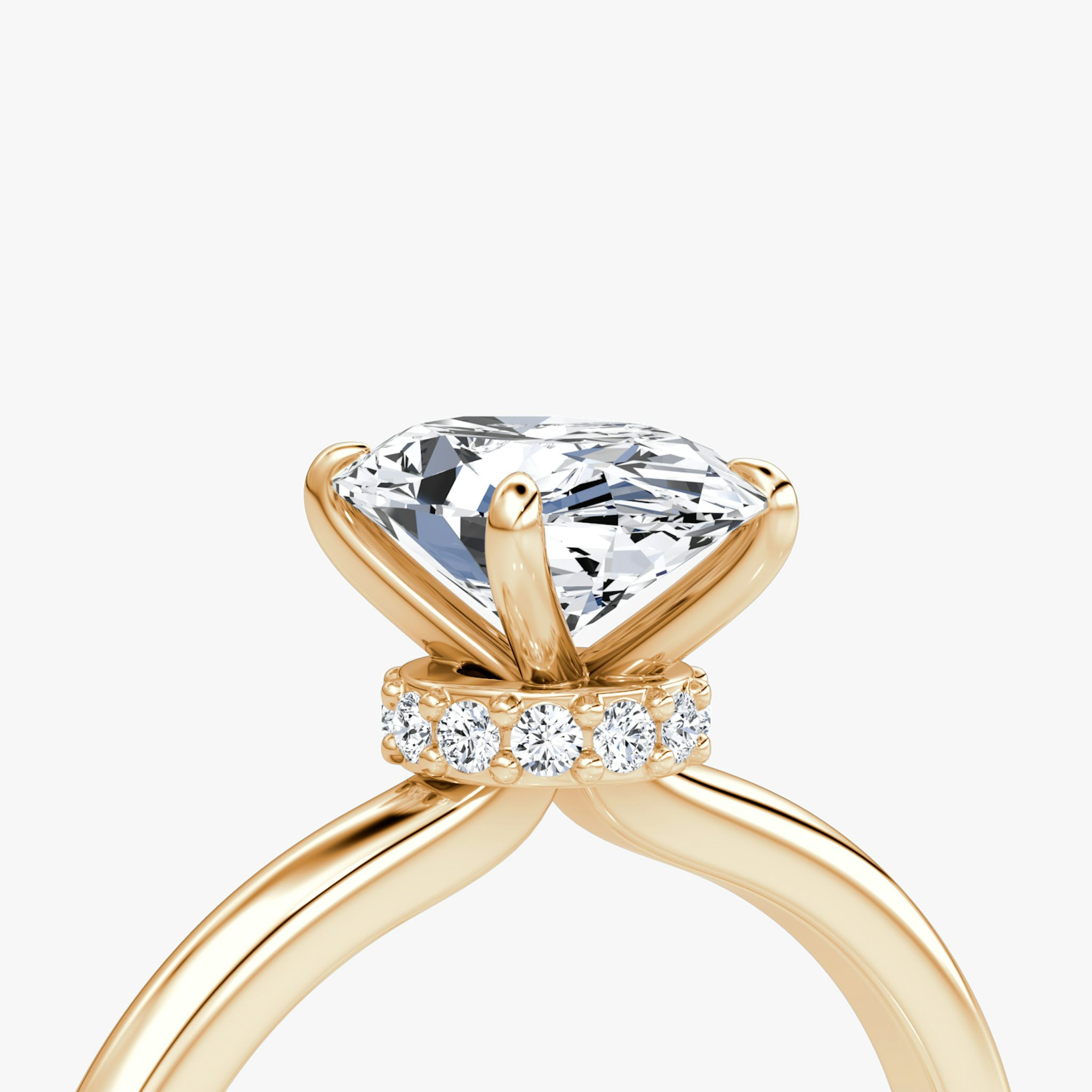 The Veiled Halo | Oval | 14k | Rose Gold | bandAccent: Plain | diamondOrientation: vertical | caratWeight: other