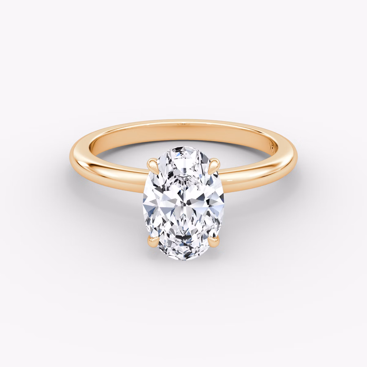 The Veiled Halo | Oval | 14k | Rose Gold | bandAccent: Plain | diamondOrientation: vertical | caratWeight: other