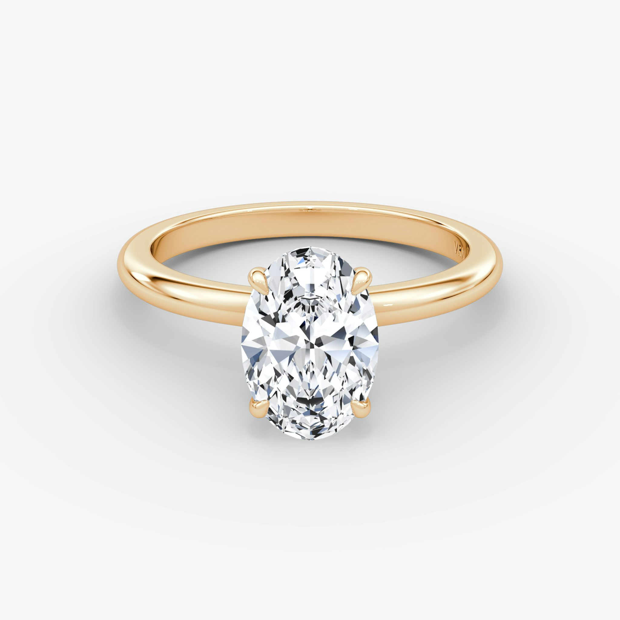 The Veiled Halo | Oval | 14k | Rose Gold | bandAccent: Plain | diamondOrientation: vertical | caratWeight: other