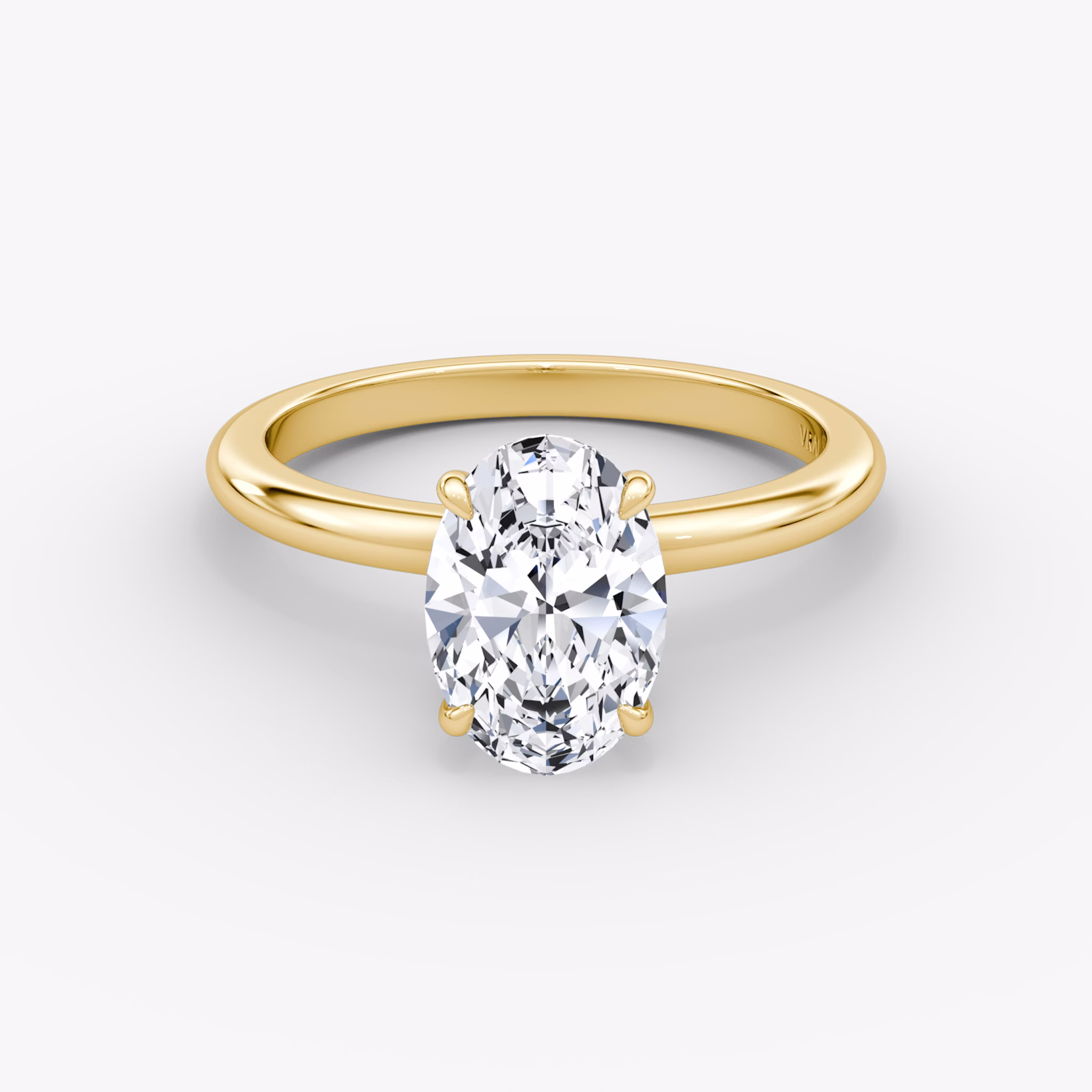 The Veiled Halo | Oval | 18k | Yellow Gold | bandAccent: Plain | diamondOrientation: vertical | caratWeight: other