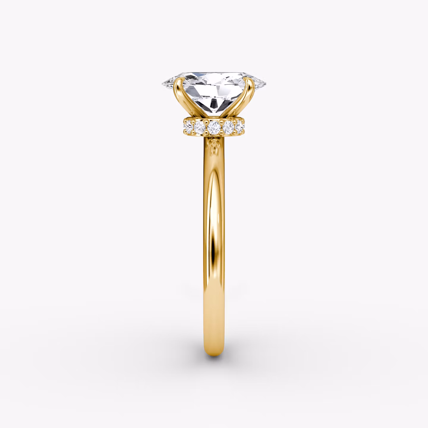 The Veiled Halo | Oval | 18k | Yellow Gold | bandAccent: Plain | diamondOrientation: vertical | caratWeight: other