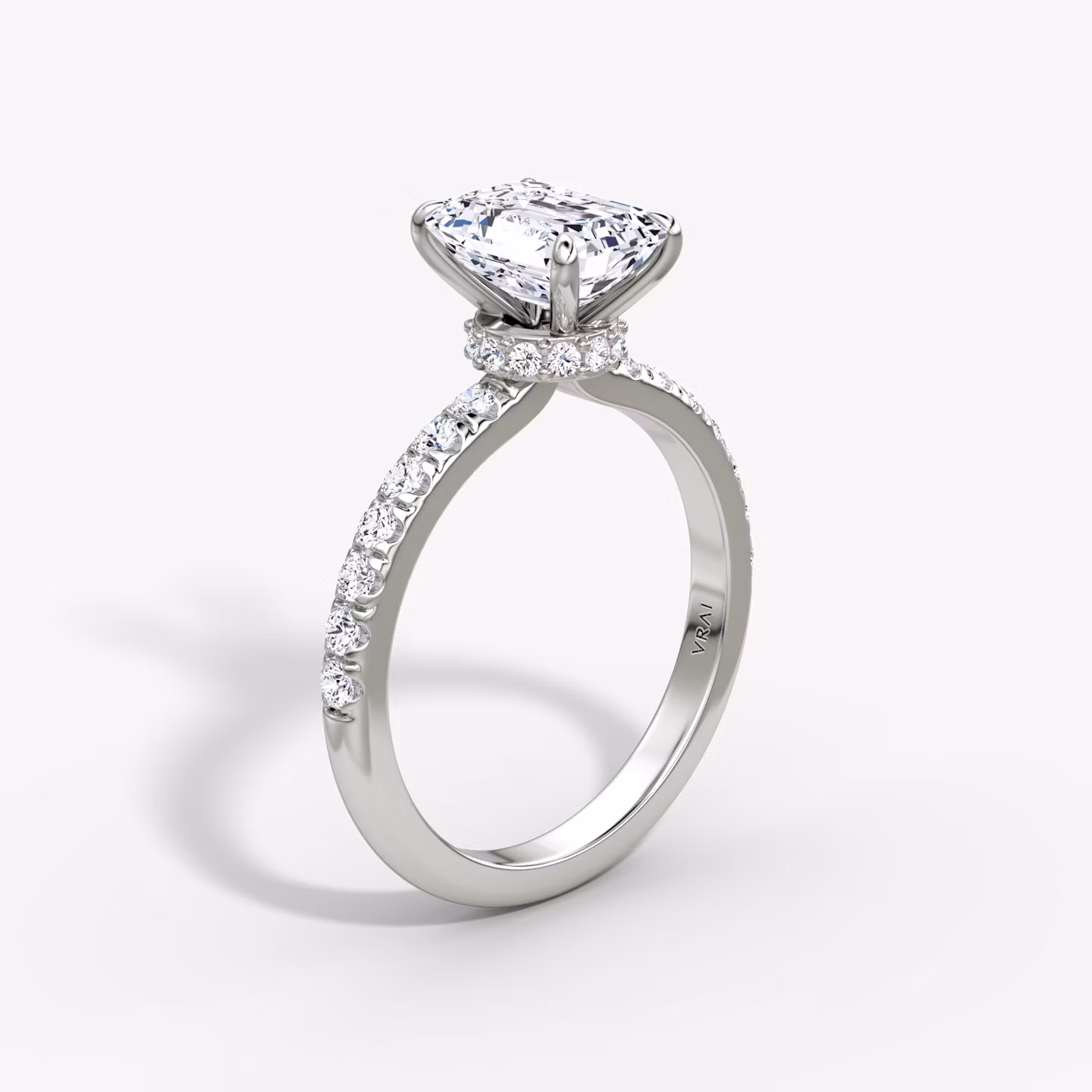 The Veiled Halo Emerald | White Gold