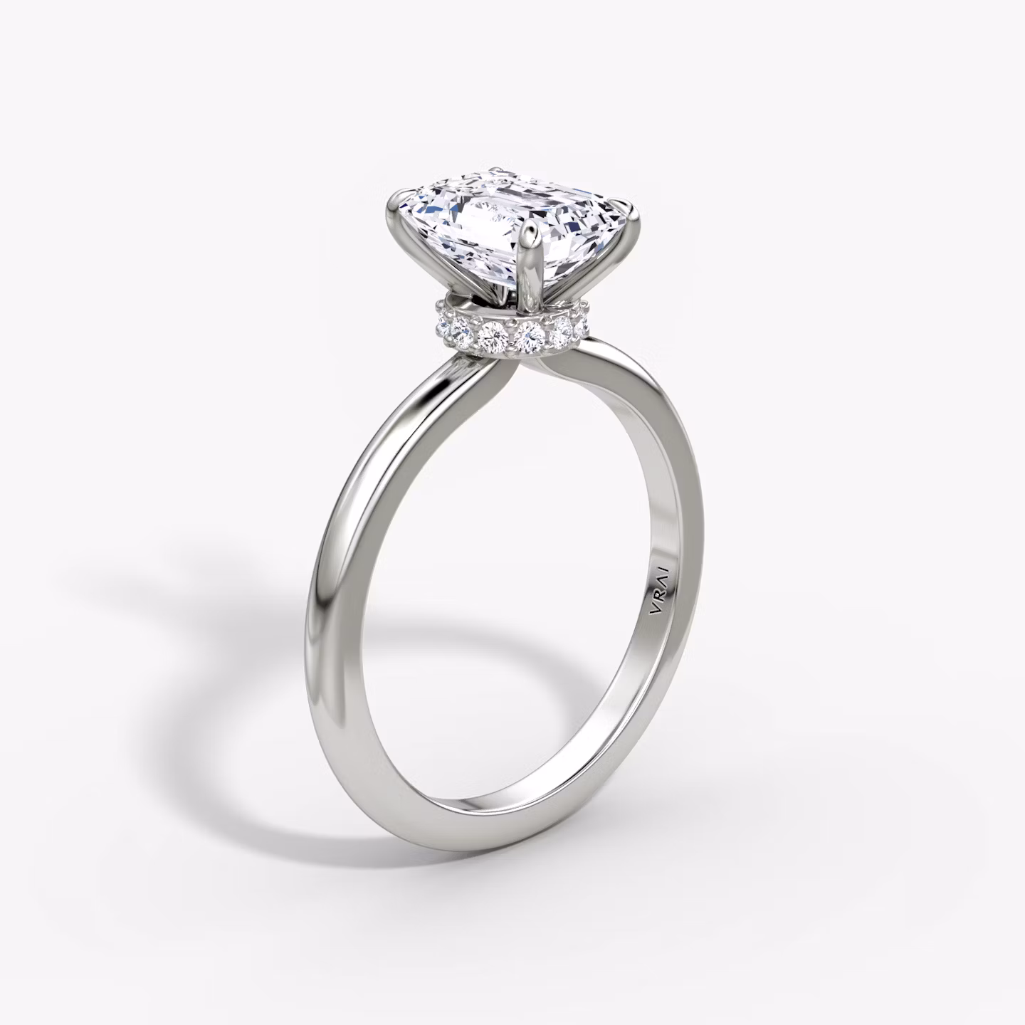 The Veiled Halo Emerald | White Gold