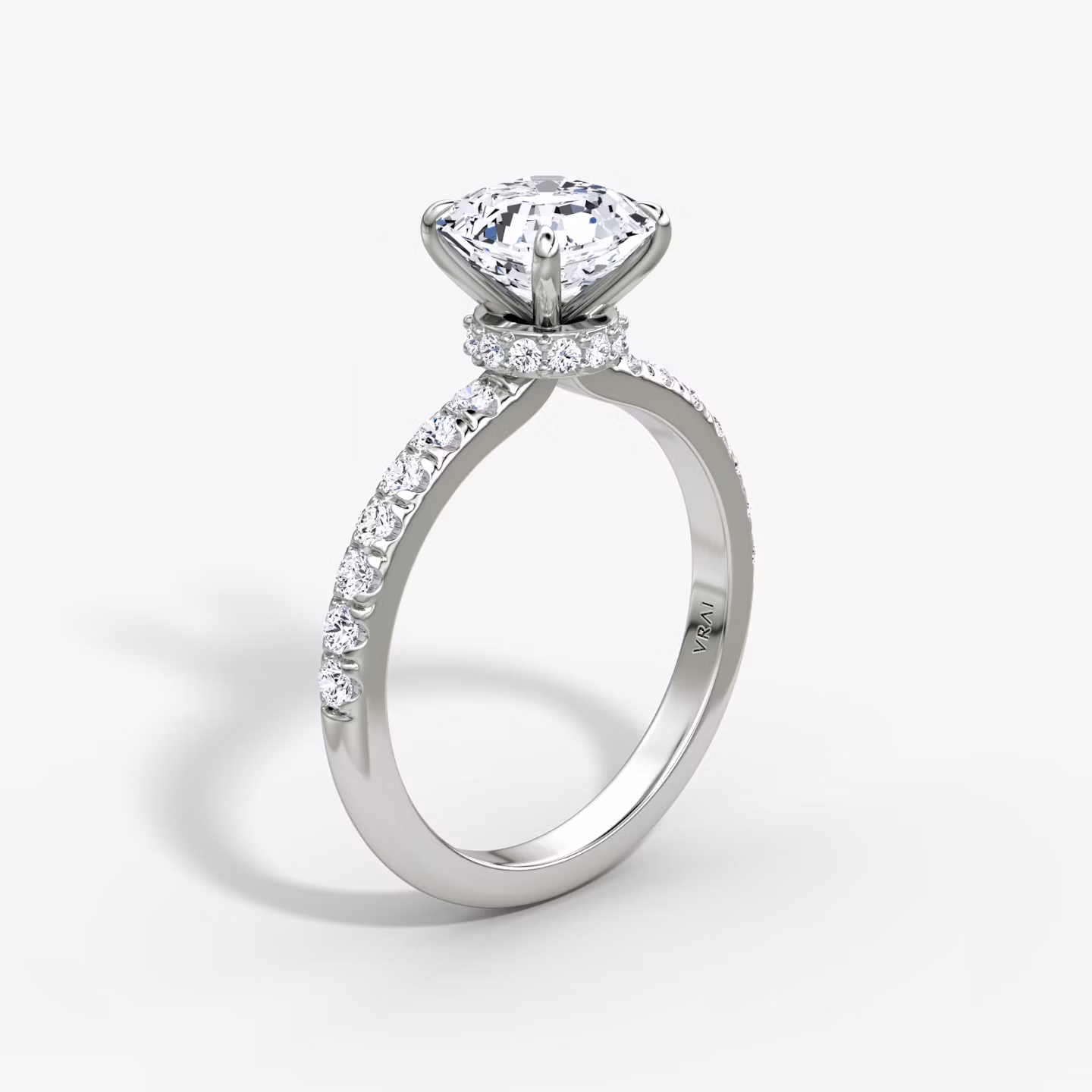 The Veiled Halo Asscher | Platinum