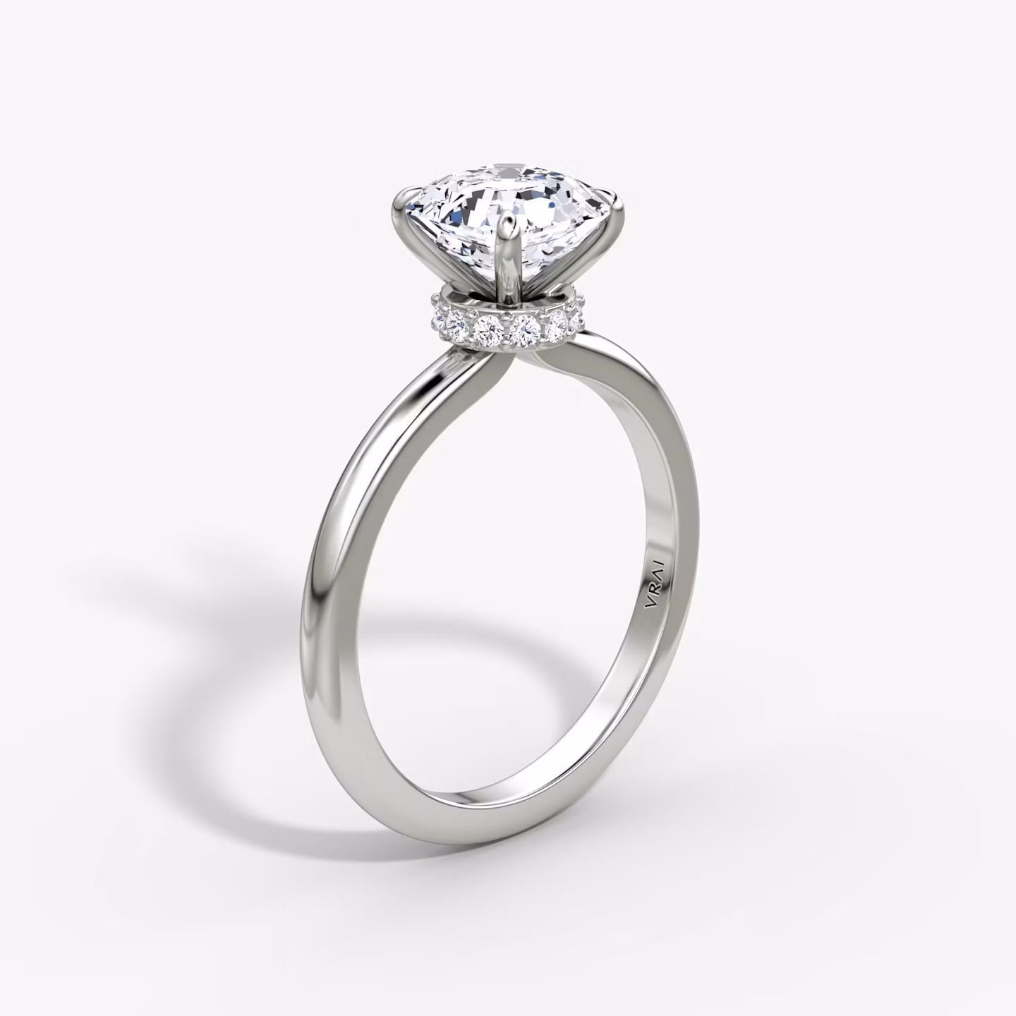 The Veiled Halo Asscher | Platinum