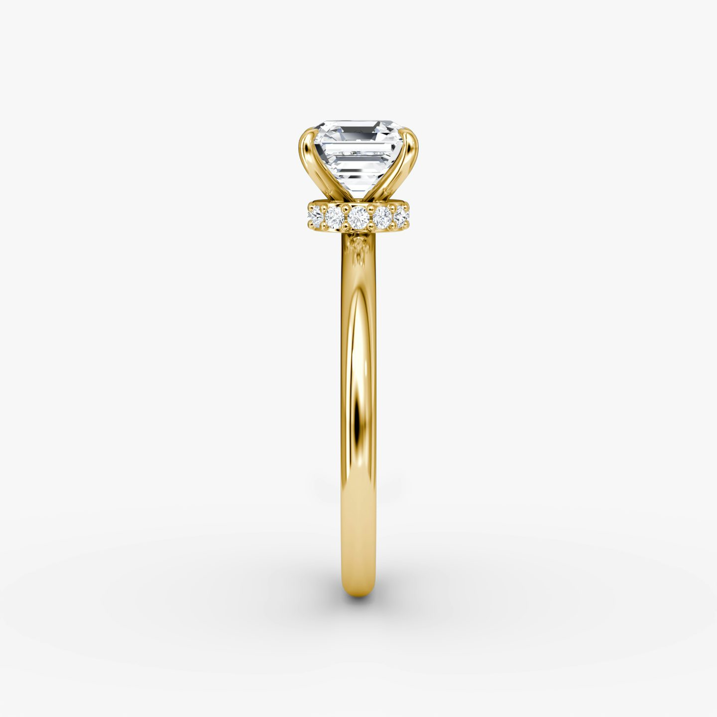 Veiled Halo | Asscher | 18k | Gelbgold | bandAccent: Ohne Pavé-Besatz | diamondOrientation: vertical | caratWeight: other