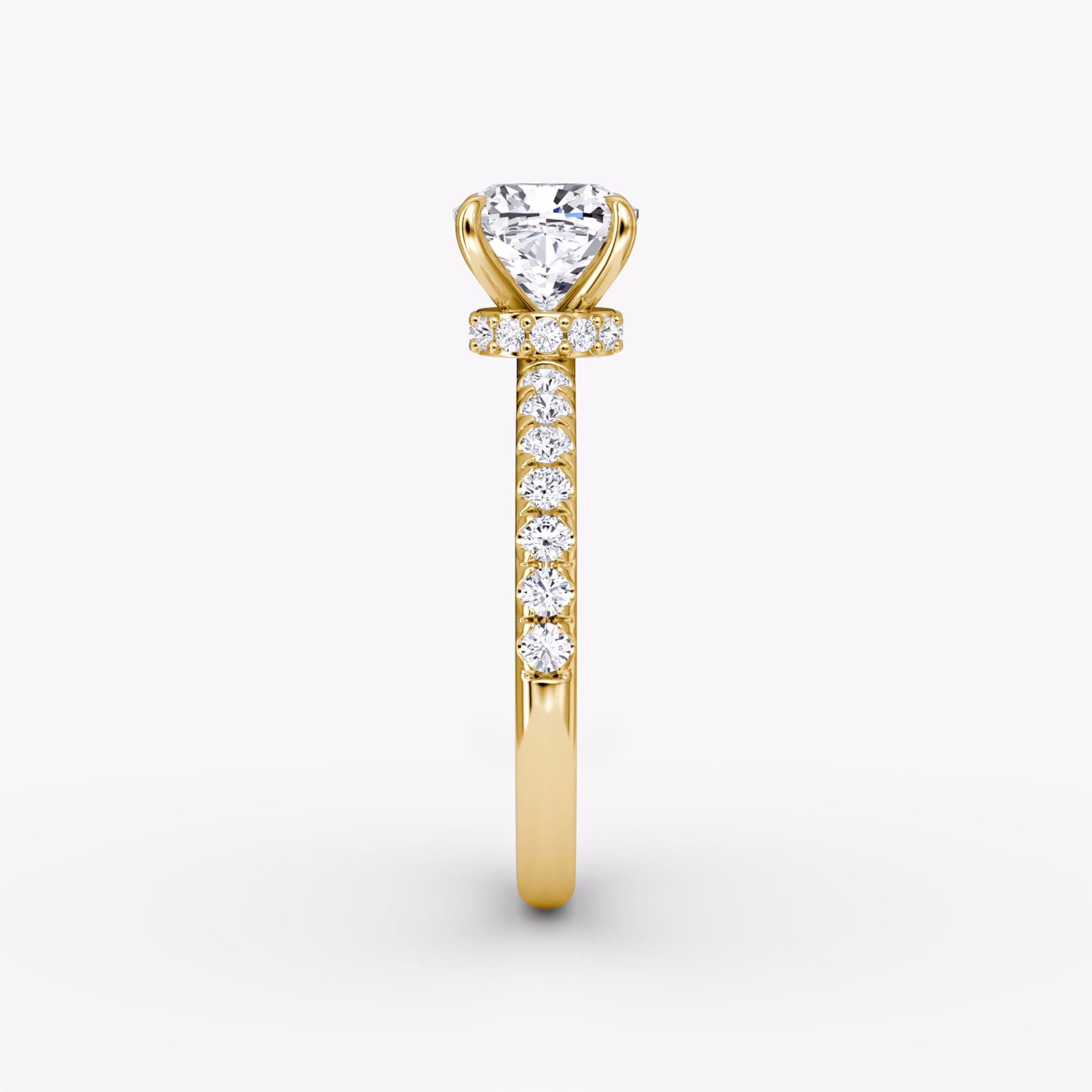 The Veiled Halo | Cushion | 18k | Yellow Gold | bandAccent: Pavé | diamondOrientation: vertical | caratWeight: other