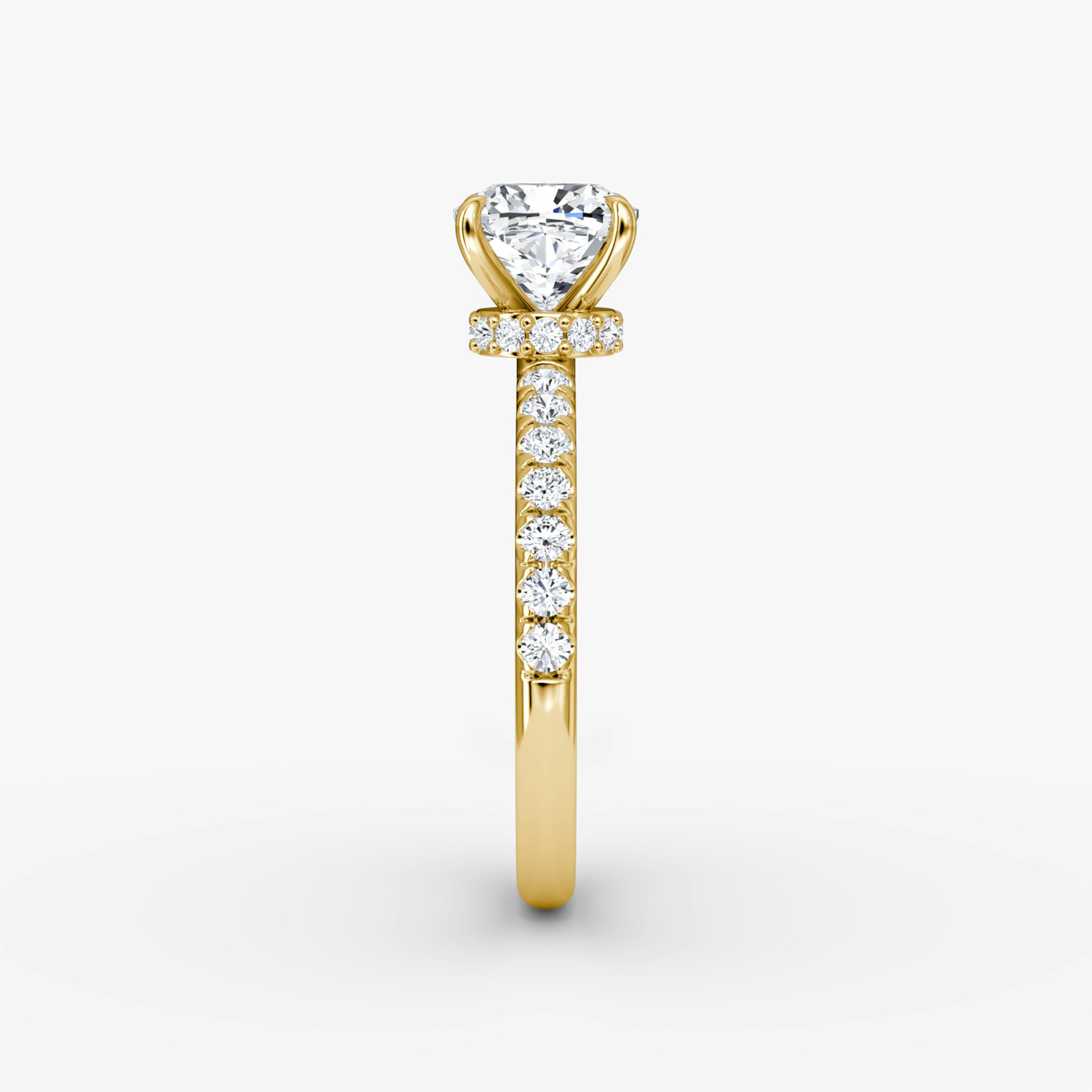 The Veiled Halo | Cushion | 18k | Yellow Gold | bandAccent: Pavé | diamondOrientation: vertical | caratWeight: other