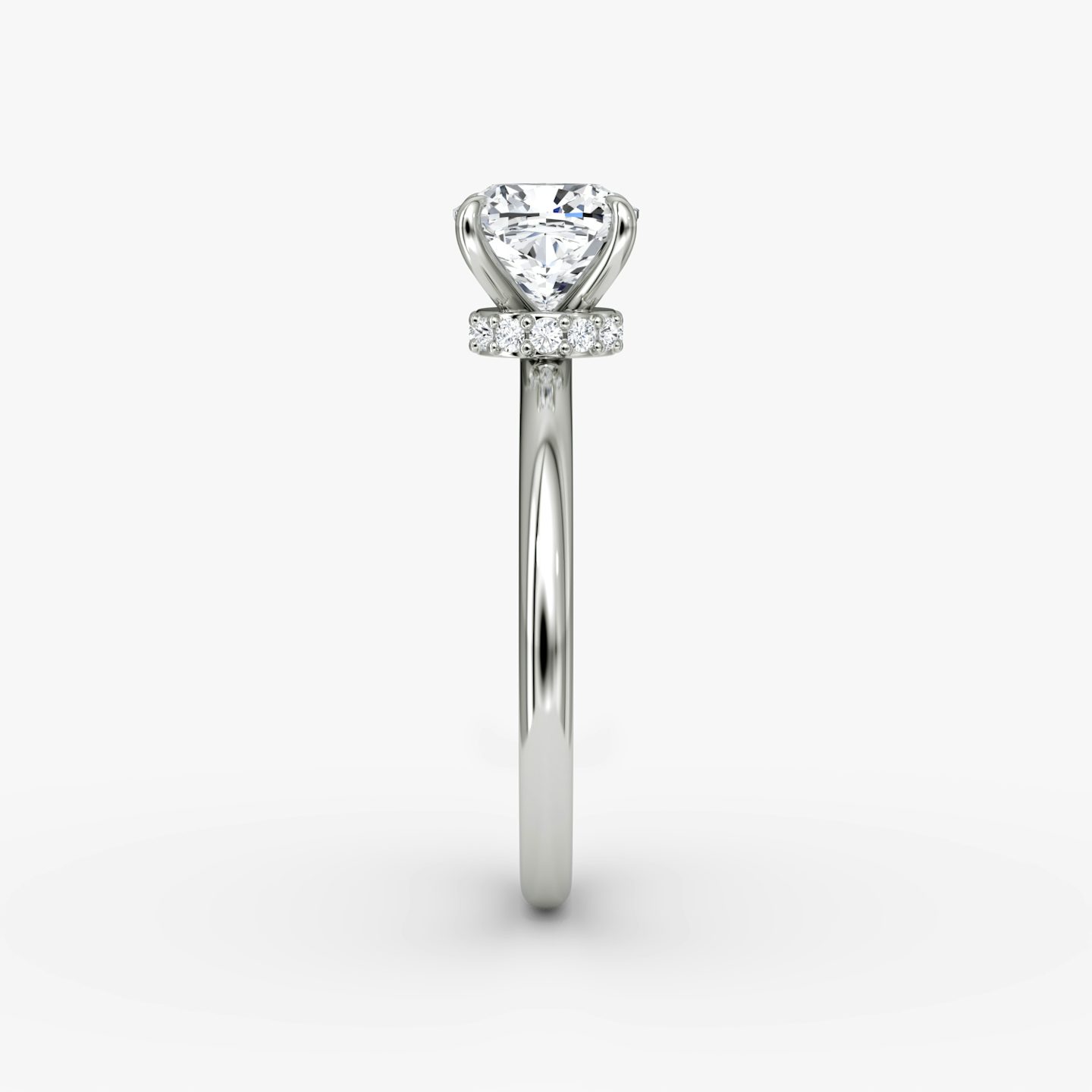 The Veiled Halo | Cushion | Platinum | bandAccent: Plain | diamondOrientation: vertical | caratWeight: other