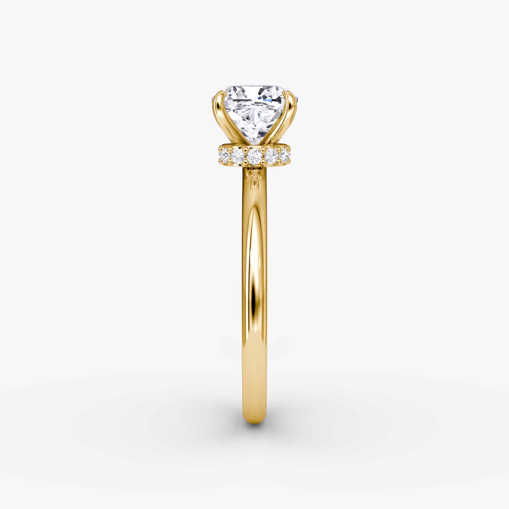 The Veiled Halo | Cushion | 18k | Yellow Gold | bandAccent: Plain | diamondOrientation: vertical | caratWeight: other