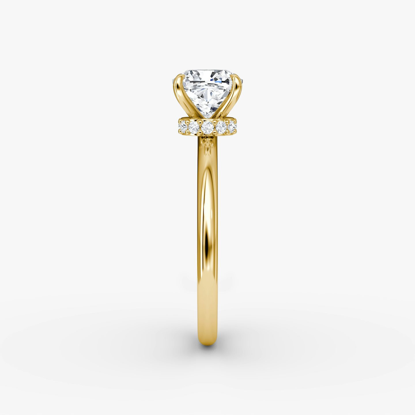 The Veiled Halo | Cushion | 18k | Yellow Gold | bandAccent: Plain | diamondOrientation: vertical | caratWeight: other
