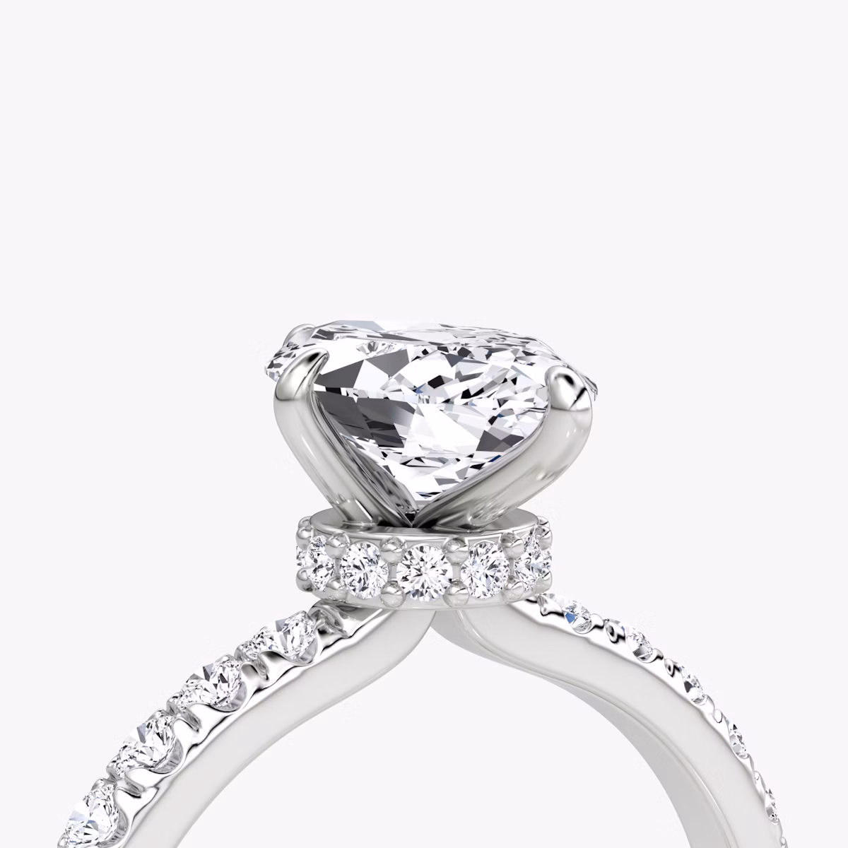 The Veiled Halo | Marquise | Platinum | bandAccent: Pavé | diamondOrientation: vertical | caratWeight: other