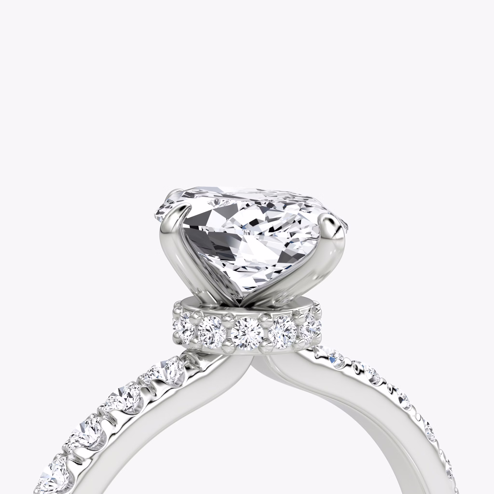 The Veiled Halo | Marquise | 18k | White Gold | bandAccent: Pavé | diamondOrientation: vertical | caratWeight: other