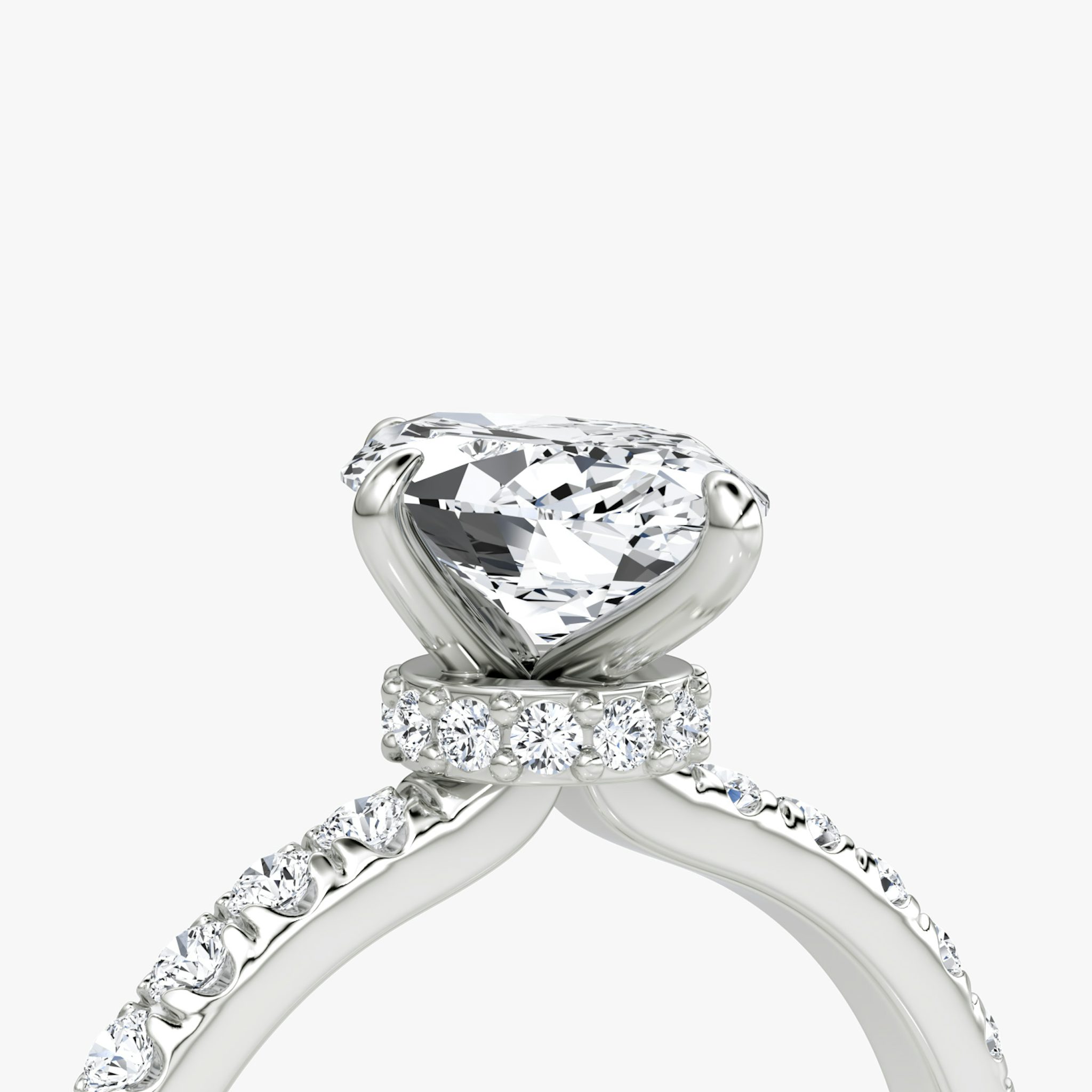 The Veiled Halo | Marquise | 18k | White Gold | bandAccent: Pavé | diamondOrientation: vertical | caratWeight: other