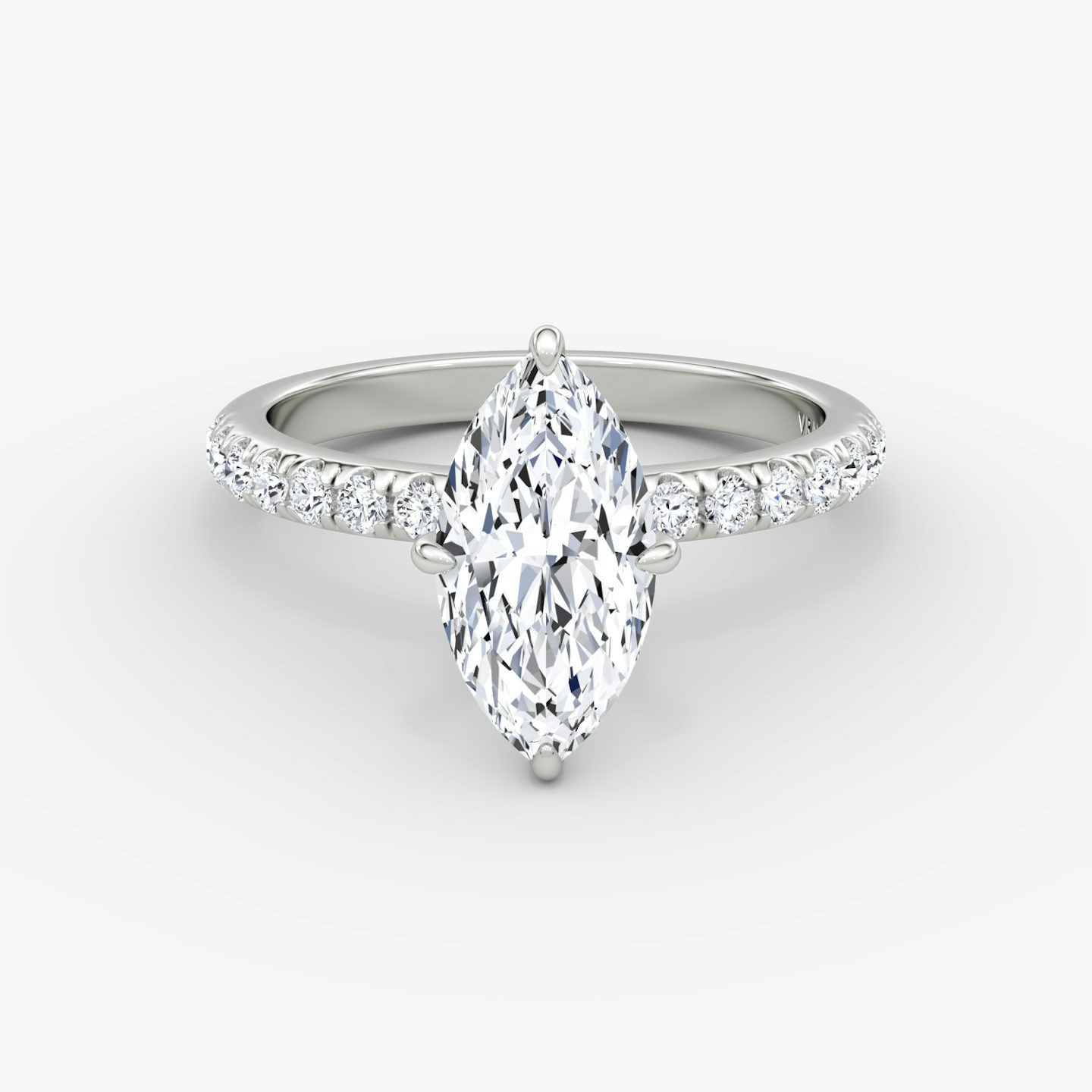 undefined | Marquise | 18k | White Gold | bandAccent: Pavé | diamondOrientation: vertical | caratWeight: other