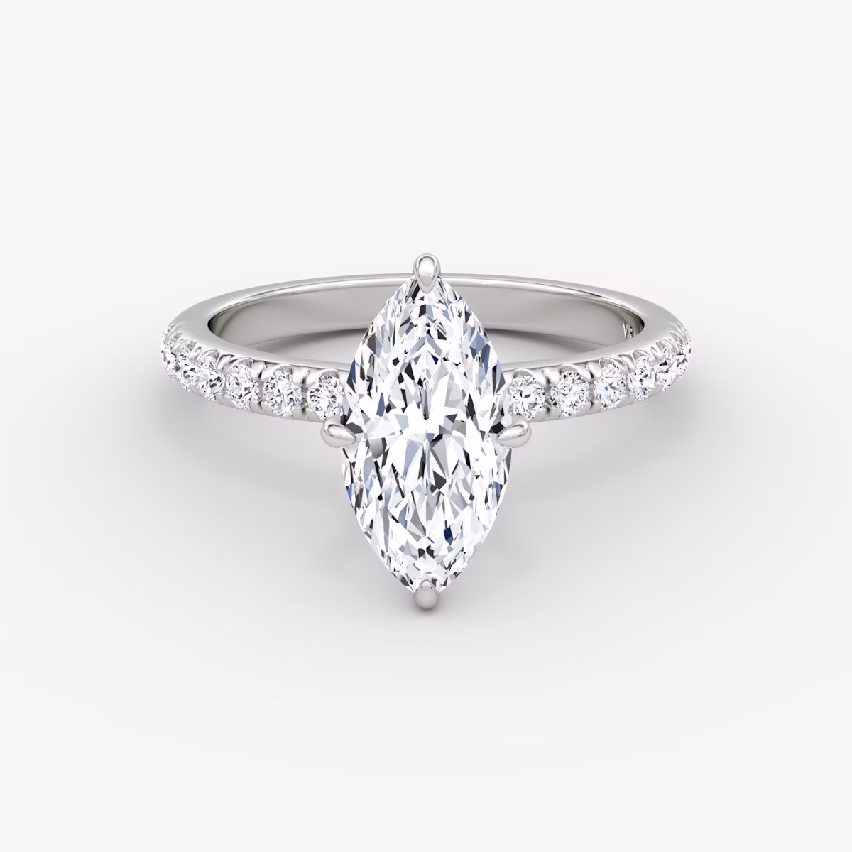 The Veiled Halo | Marquise | Platinum | bandAccent: Pavé | diamondOrientation: vertical | caratWeight: other