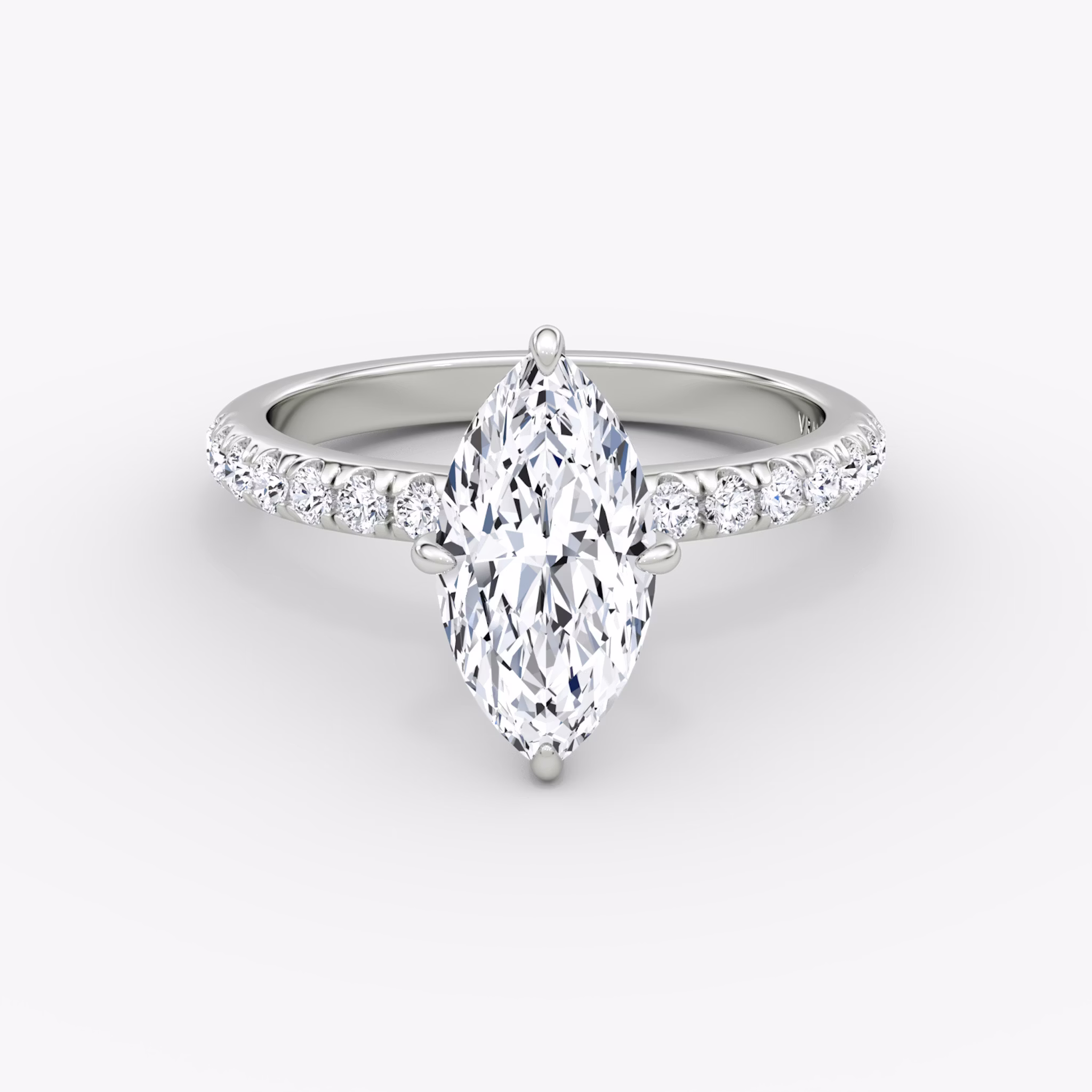 The Veiled Halo | Marquise | 18k | White Gold | bandAccent: Pavé | diamondOrientation: vertical | caratWeight: other