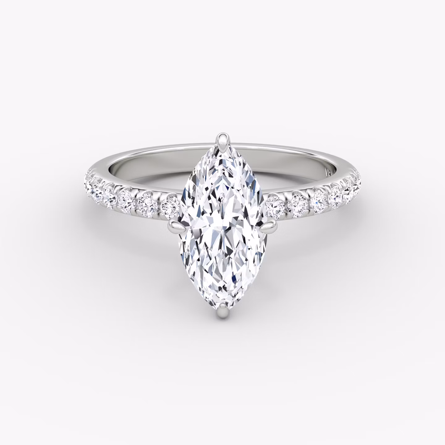 The Veiled Halo | Marquise | 18k | White Gold | bandAccent: Pavé | diamondOrientation: vertical | caratWeight: other