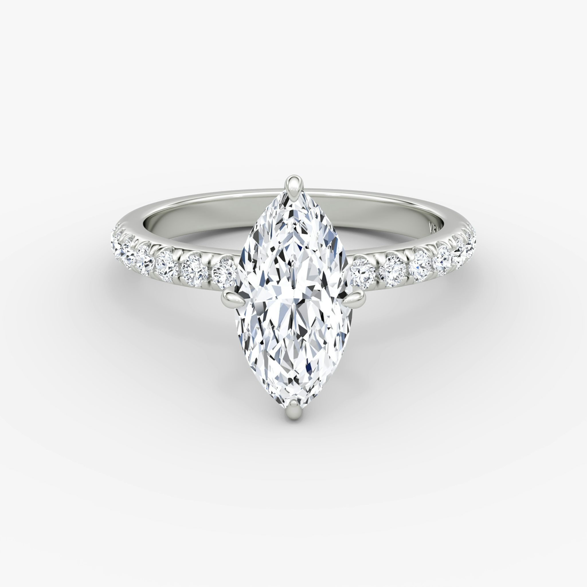 The Veiled Halo | Marquise | 18k | White Gold | bandAccent: Pavé | diamondOrientation: vertical | caratWeight: other