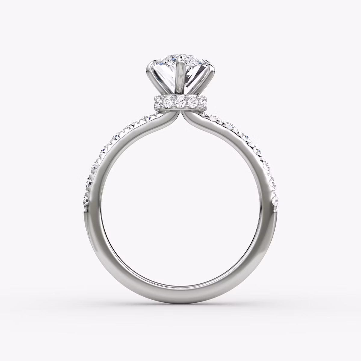 The Veiled Halo | Marquise | Platinum | bandAccent: Pavé | diamondOrientation: vertical | caratWeight: other