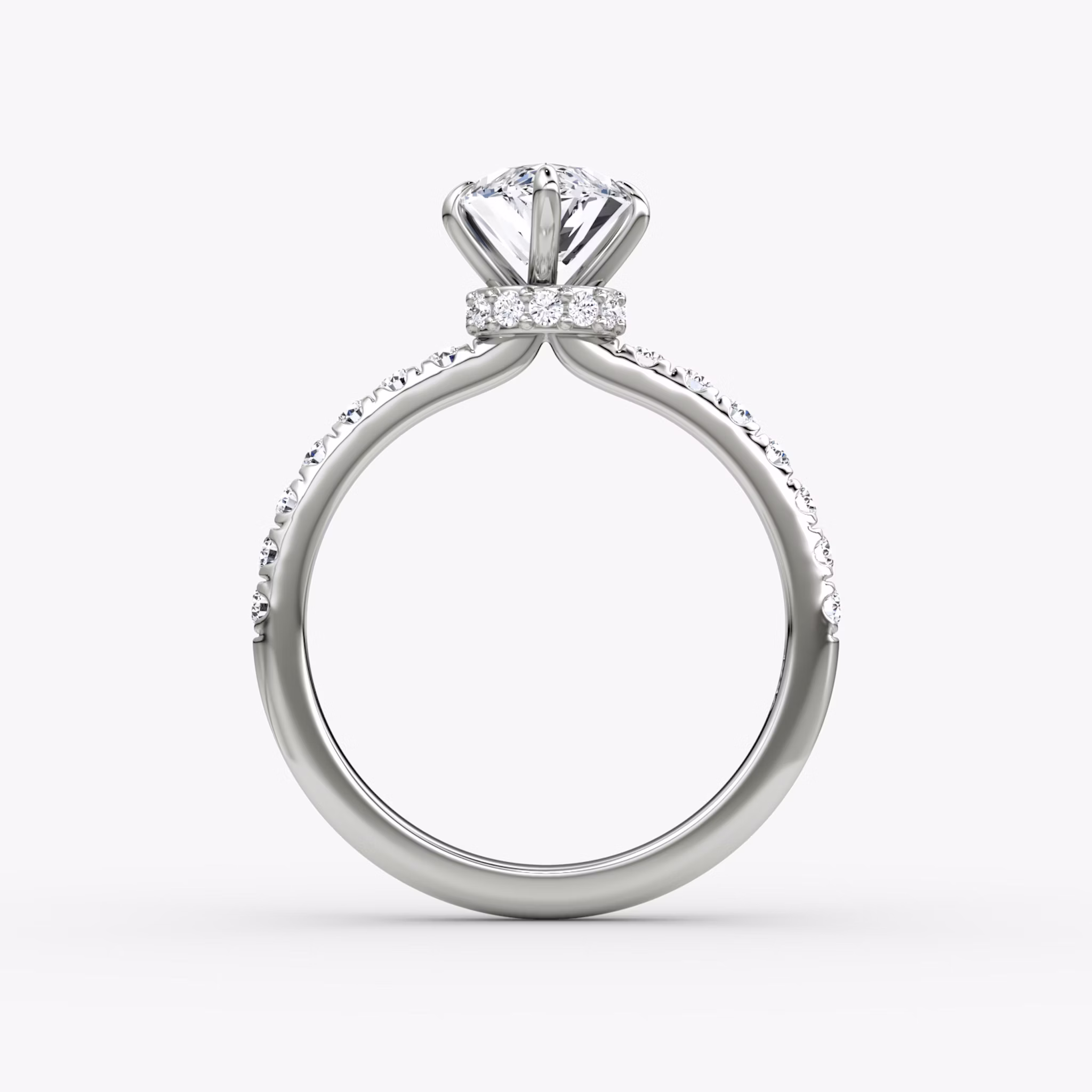 The Veiled Halo | Marquise | 18k | White Gold | bandAccent: Pavé | diamondOrientation: vertical | caratWeight: other