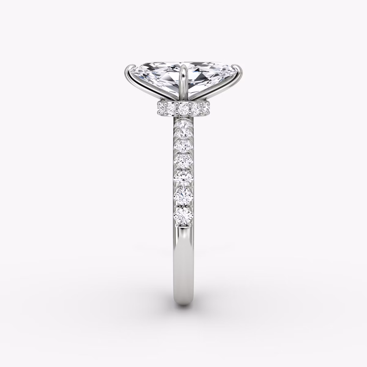 The Veiled Halo | Marquise | Platinum | bandAccent: Pavé | diamondOrientation: vertical | caratWeight: other