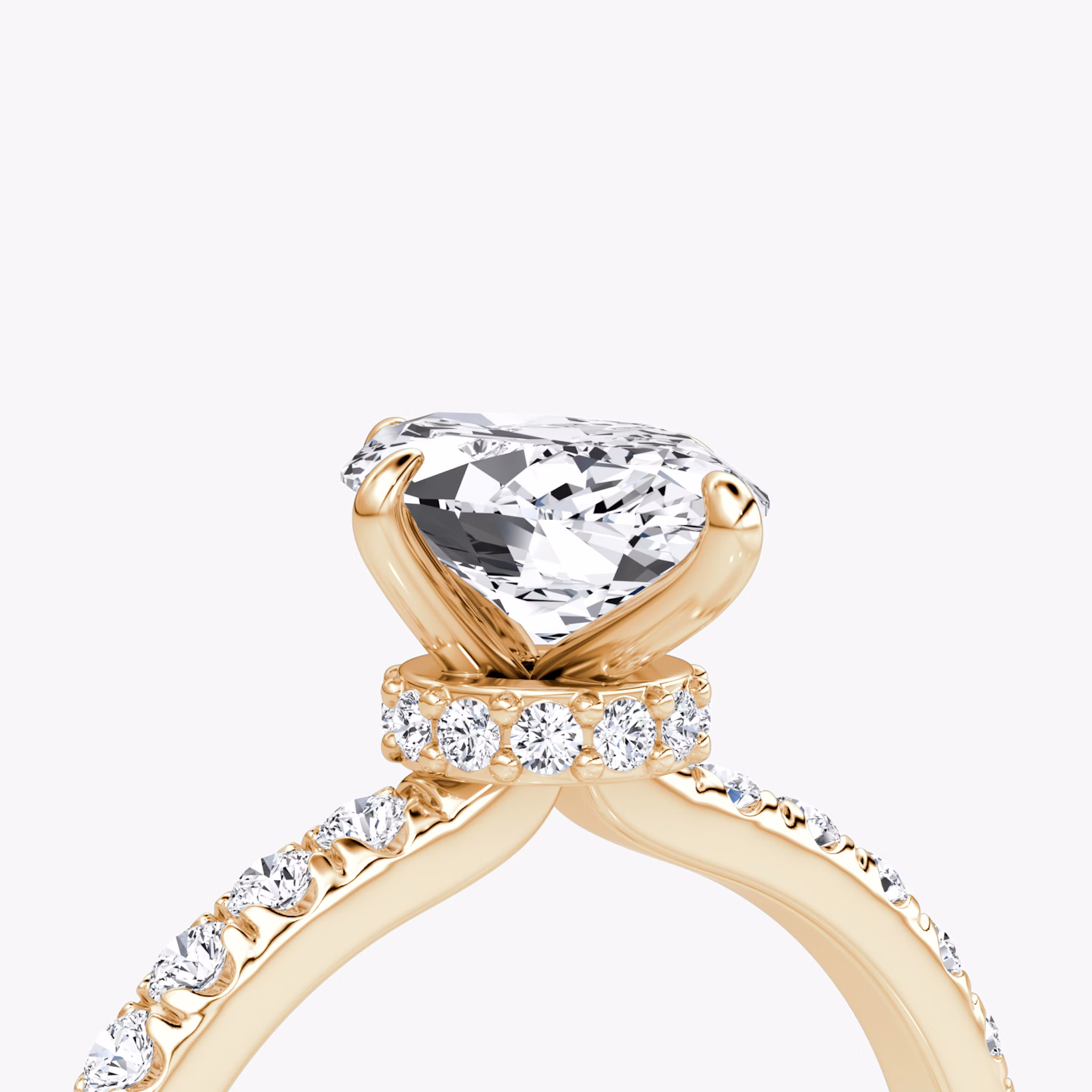 The Veiled Halo | Marquise | 14k | Rose Gold | bandAccent: Pavé | diamondOrientation: vertical | caratWeight: other