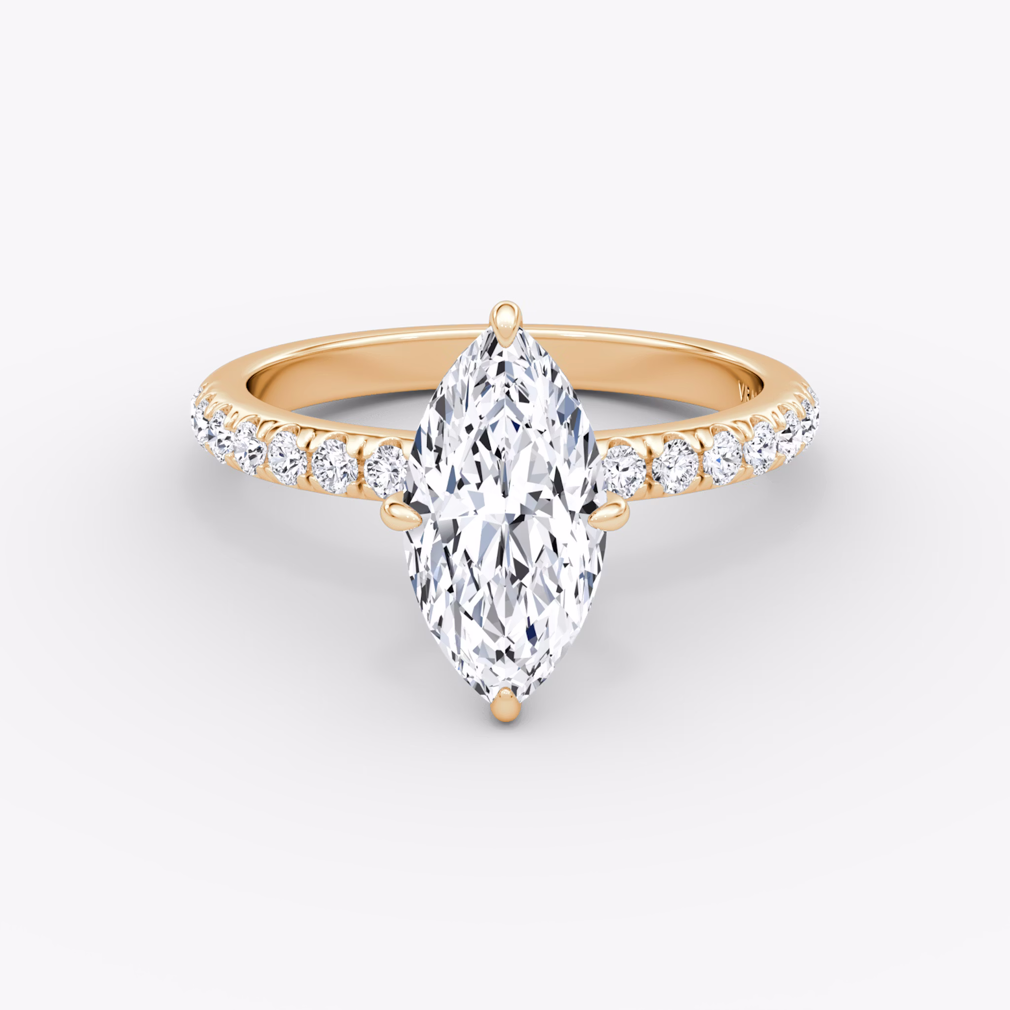 The Veiled Halo | Marquise | 14k | Rose Gold | bandAccent: Pavé | diamondOrientation: vertical | caratWeight: other