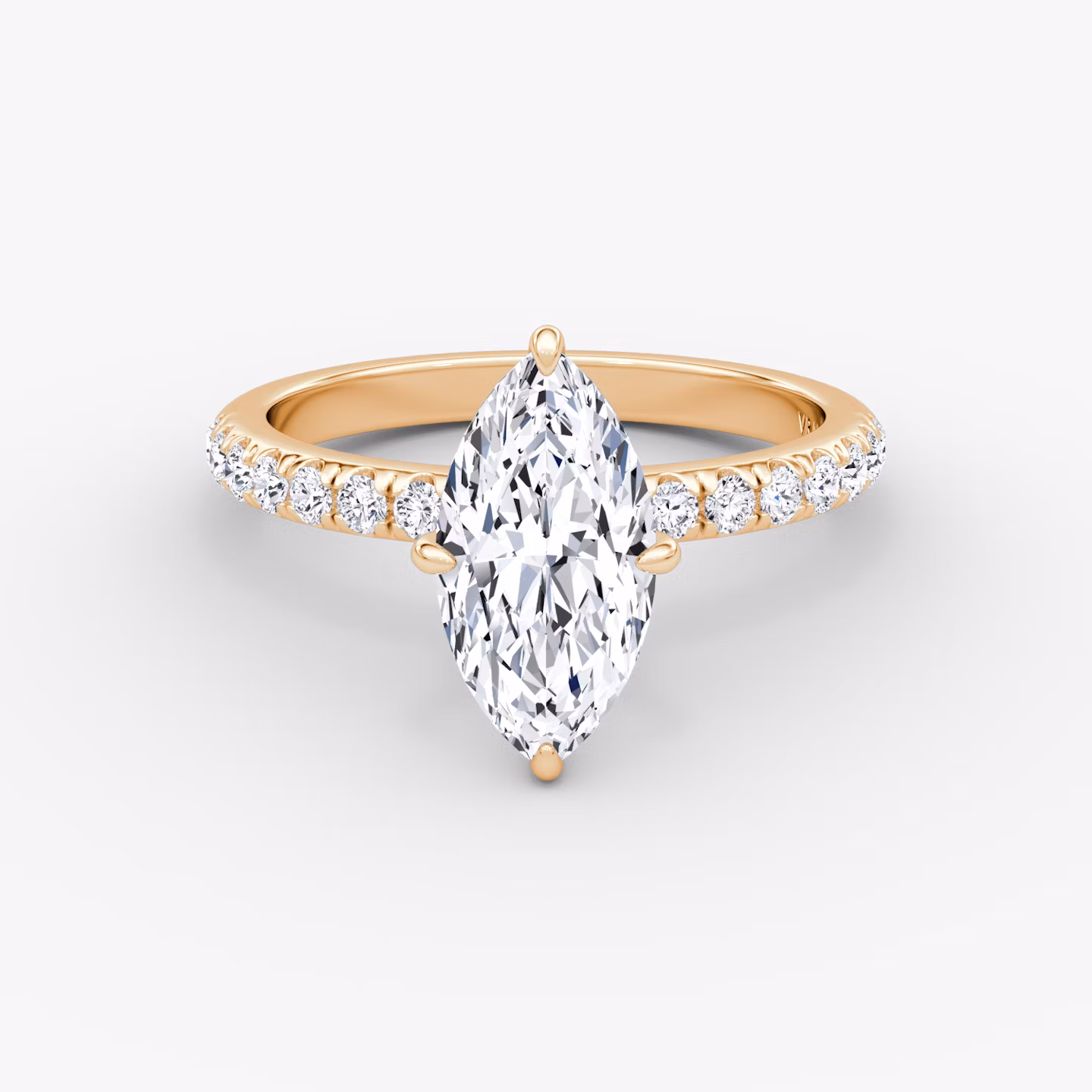 The Veiled Halo | Marquise | 14k | Rose Gold | bandAccent: Pavé | diamondOrientation: vertical | caratWeight: other