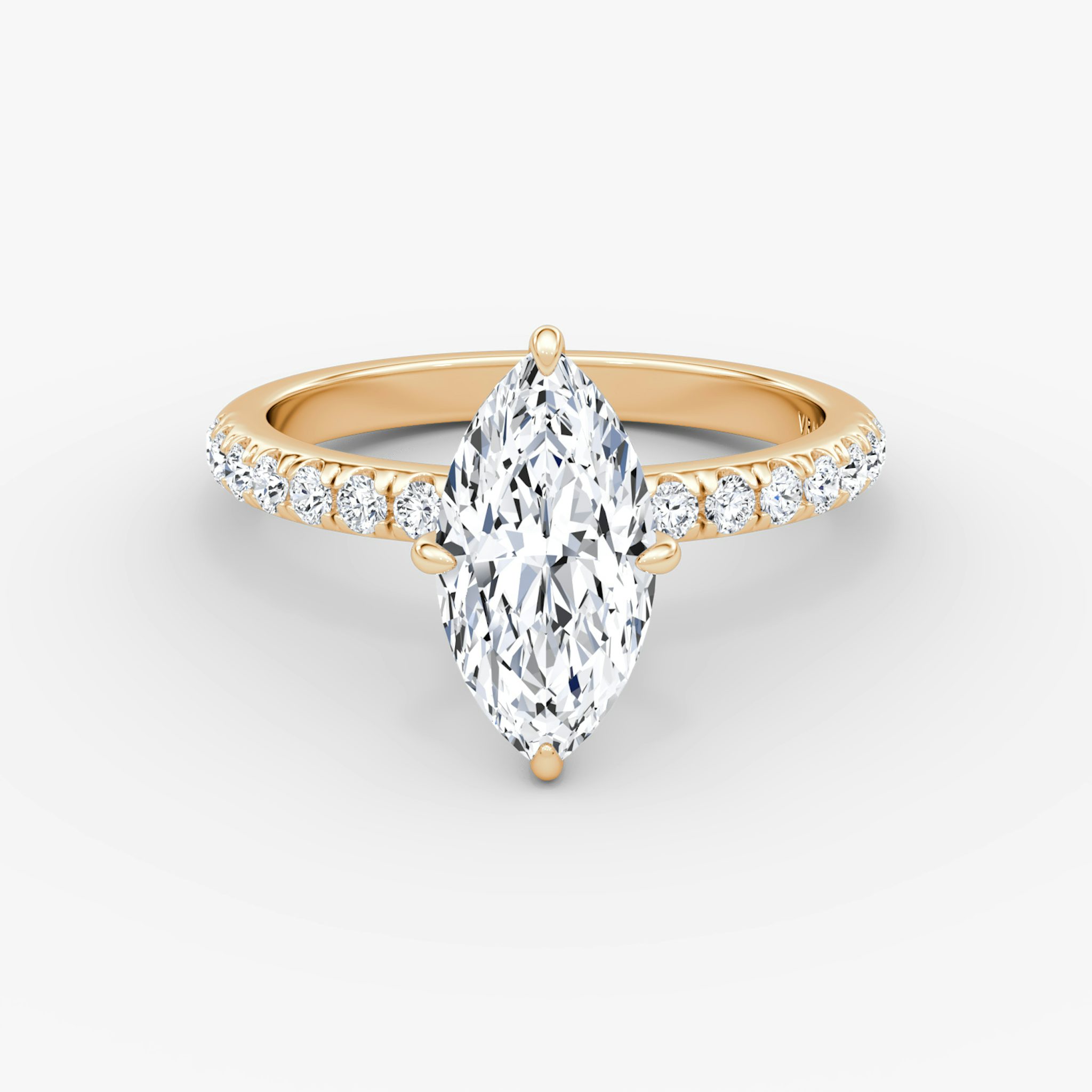 The Veiled Halo | Marquise | 14k | Rose Gold | bandAccent: Pavé | diamondOrientation: vertical | caratWeight: other