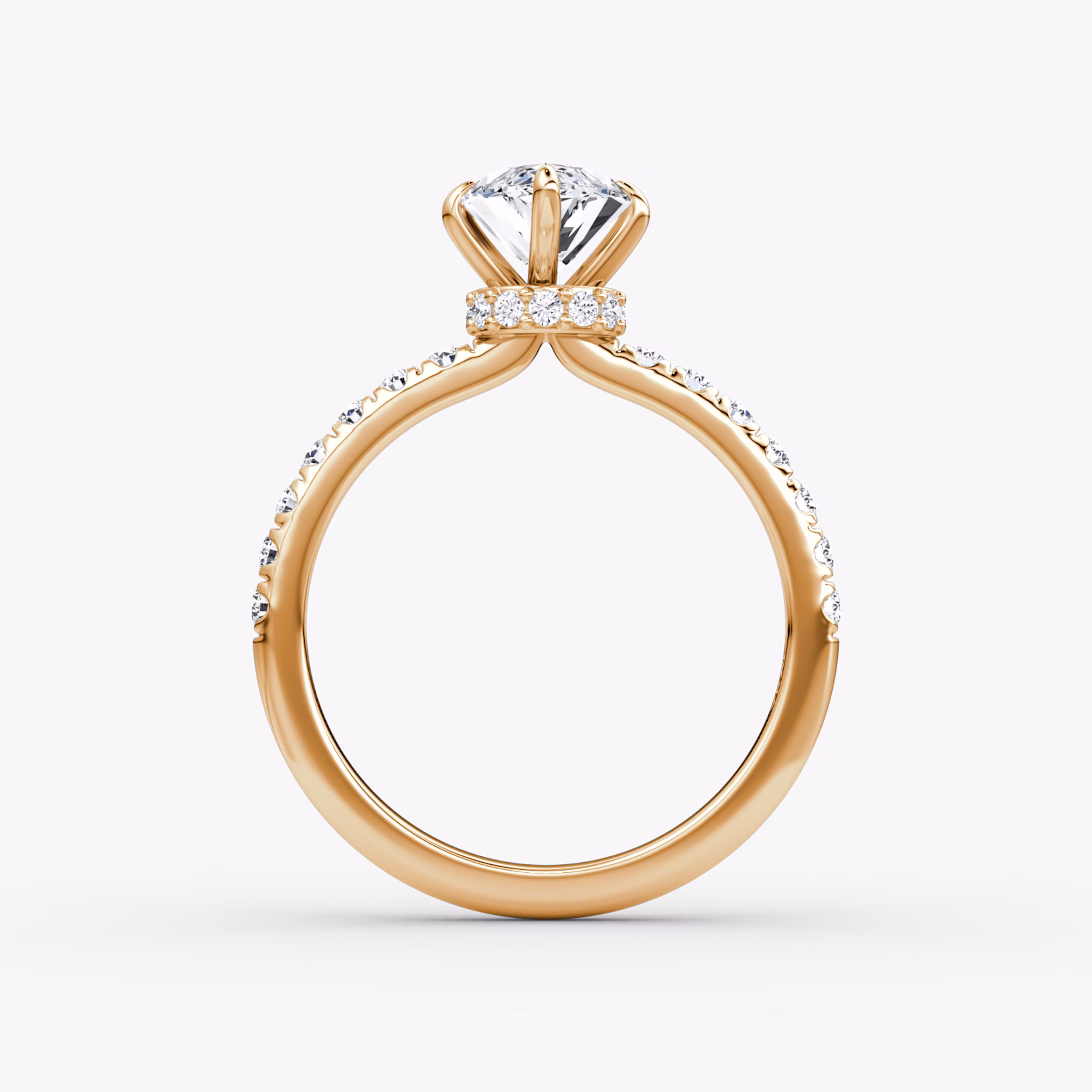 The Veiled Halo | Marquise | 14k | Rose Gold | bandAccent: Pavé | diamondOrientation: vertical | caratWeight: other