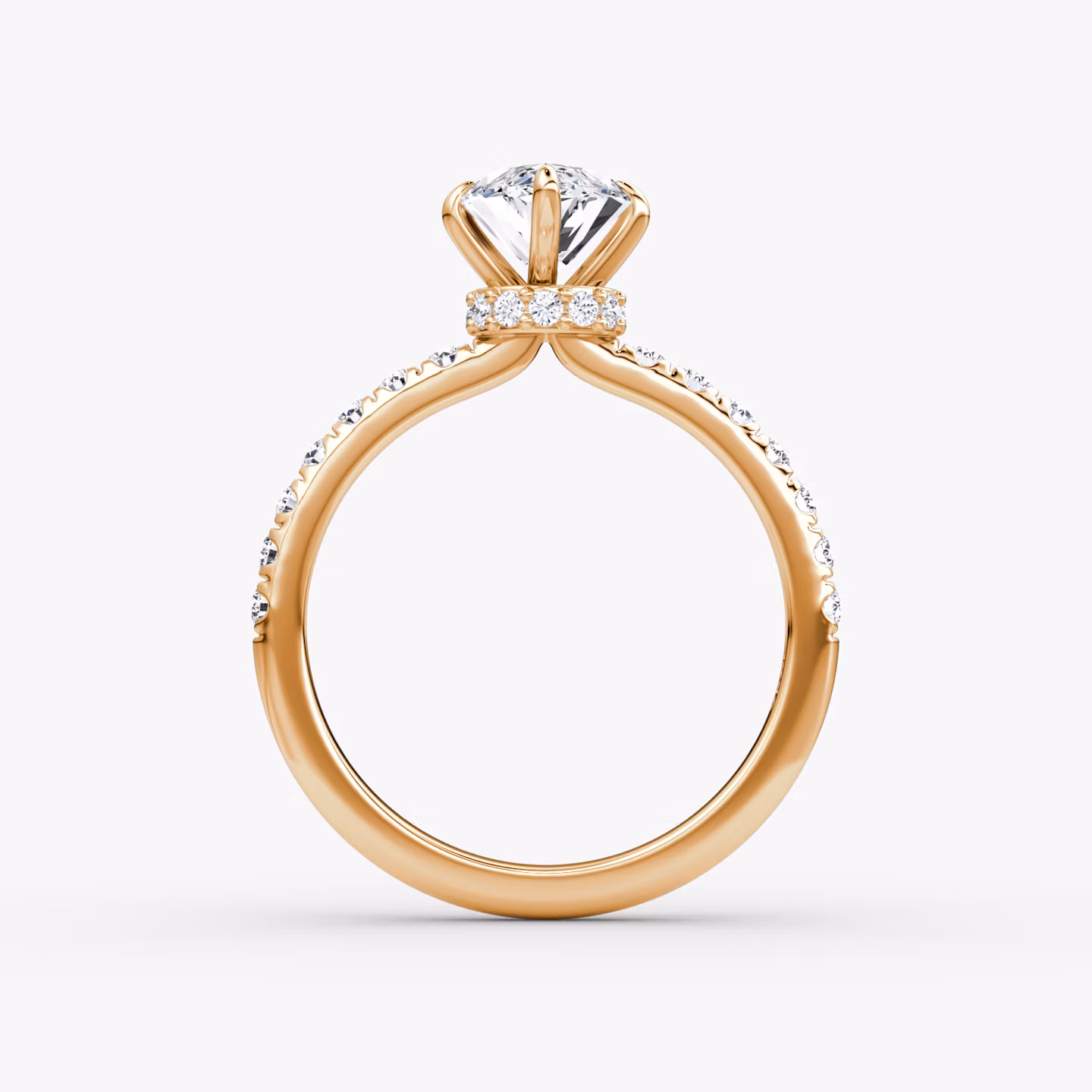 The Veiled Halo | Marquise | 14k | Rose Gold | bandAccent: Pavé | diamondOrientation: vertical | caratWeight: other
