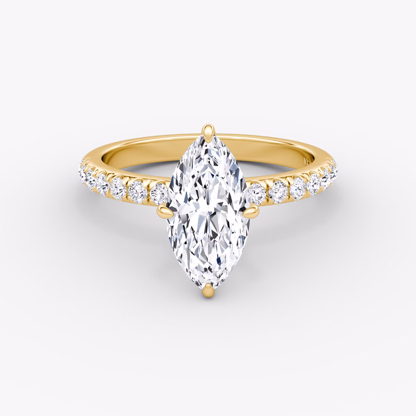 The Veiled Halo | Marquise | 18k | Yellow Gold | bandAccent: Pavé | diamondOrientation: vertical | caratWeight: other