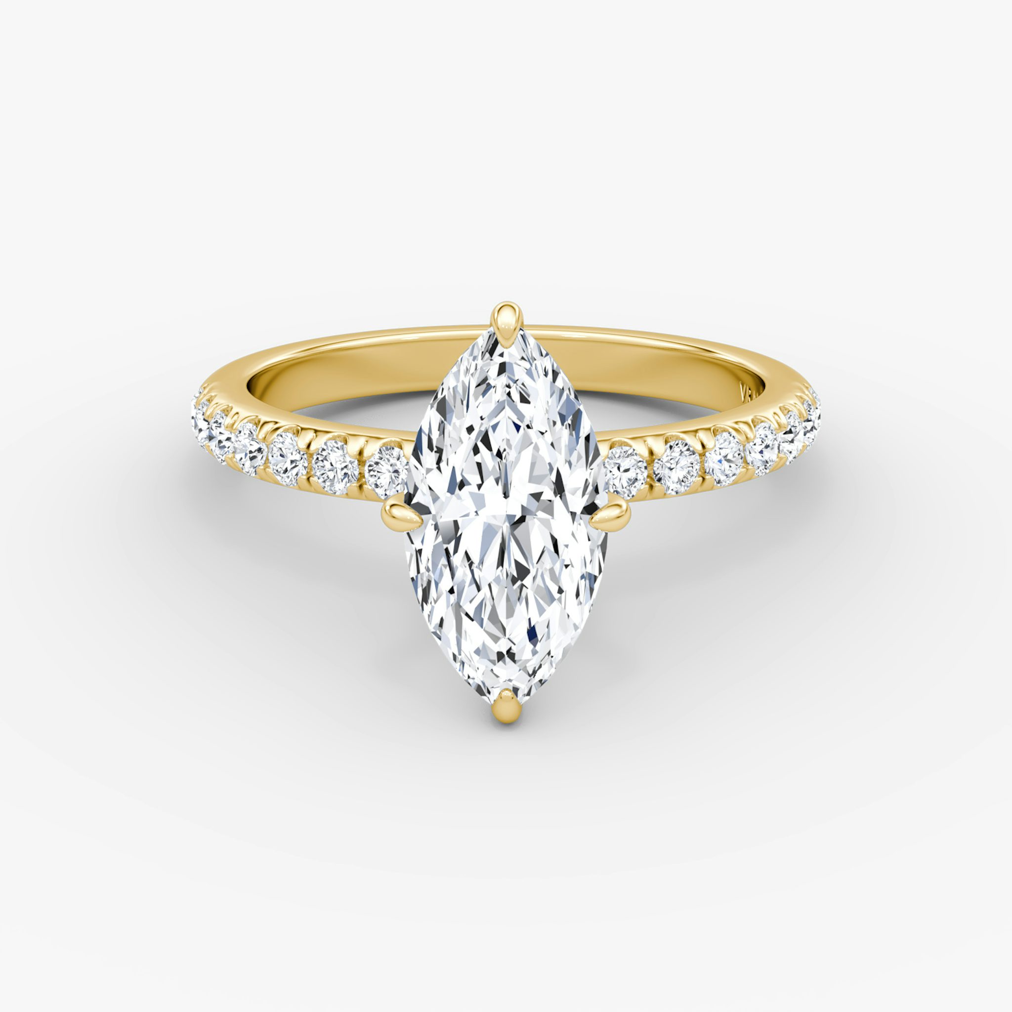 The Veiled Halo | Marquise | 18k | Yellow Gold | bandAccent: Pavé | diamondOrientation: vertical | caratWeight: other