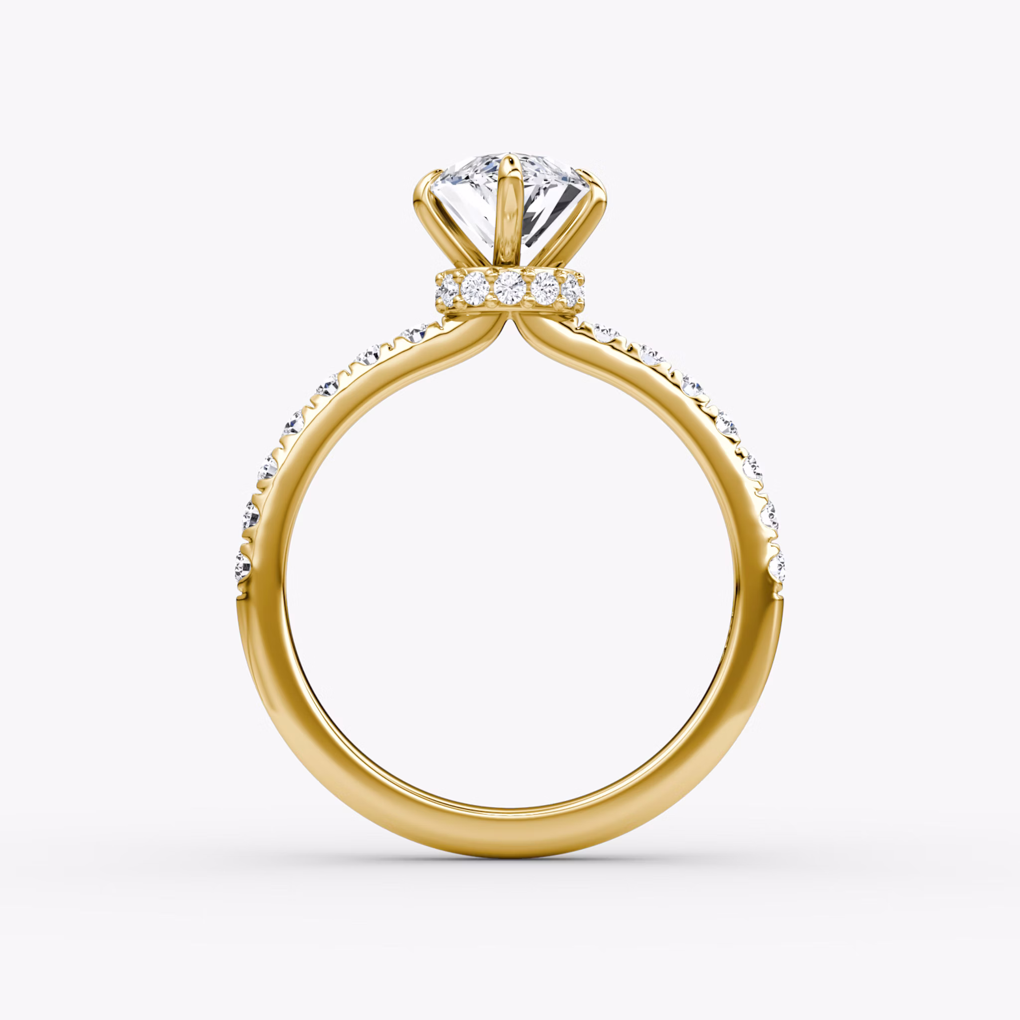 The Veiled Halo | Marquise | 18k | Yellow Gold | bandAccent: Pavé | diamondOrientation: vertical | caratWeight: other