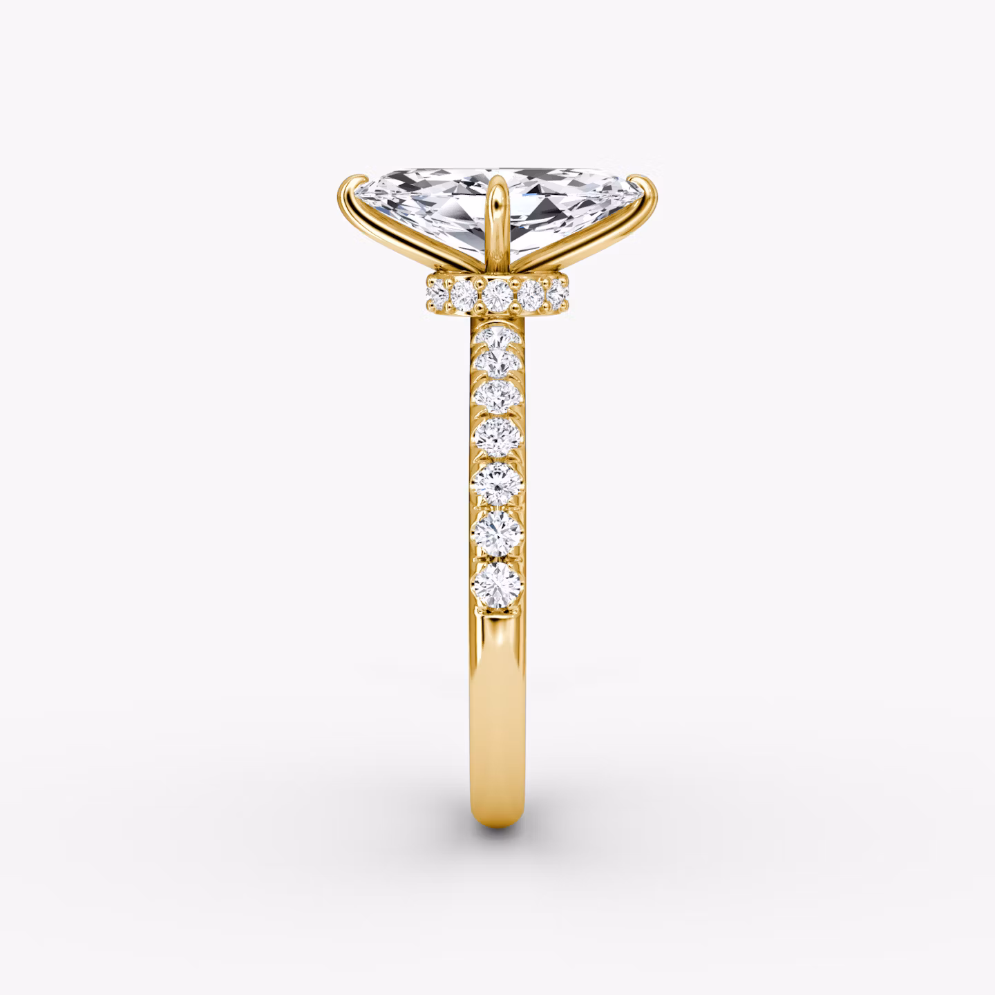 The Veiled Halo | Marquise | 18k | Yellow Gold | bandAccent: Pavé | diamondOrientation: vertical | caratWeight: other