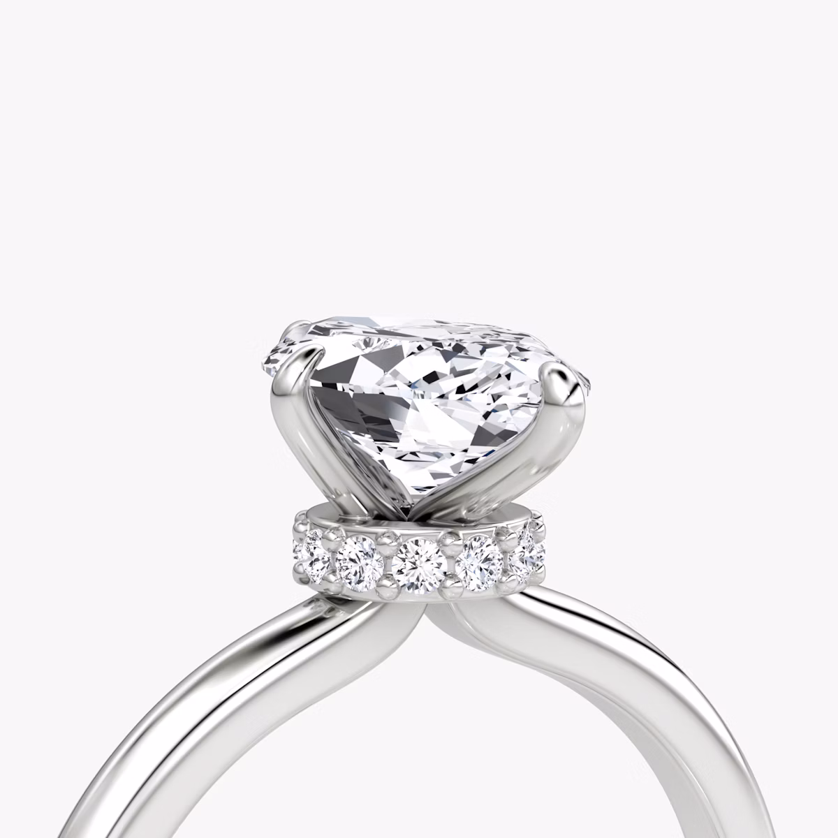 The Veiled Halo | Marquise | Platinum | bandAccent: Plain | diamondOrientation: vertical | caratWeight: other