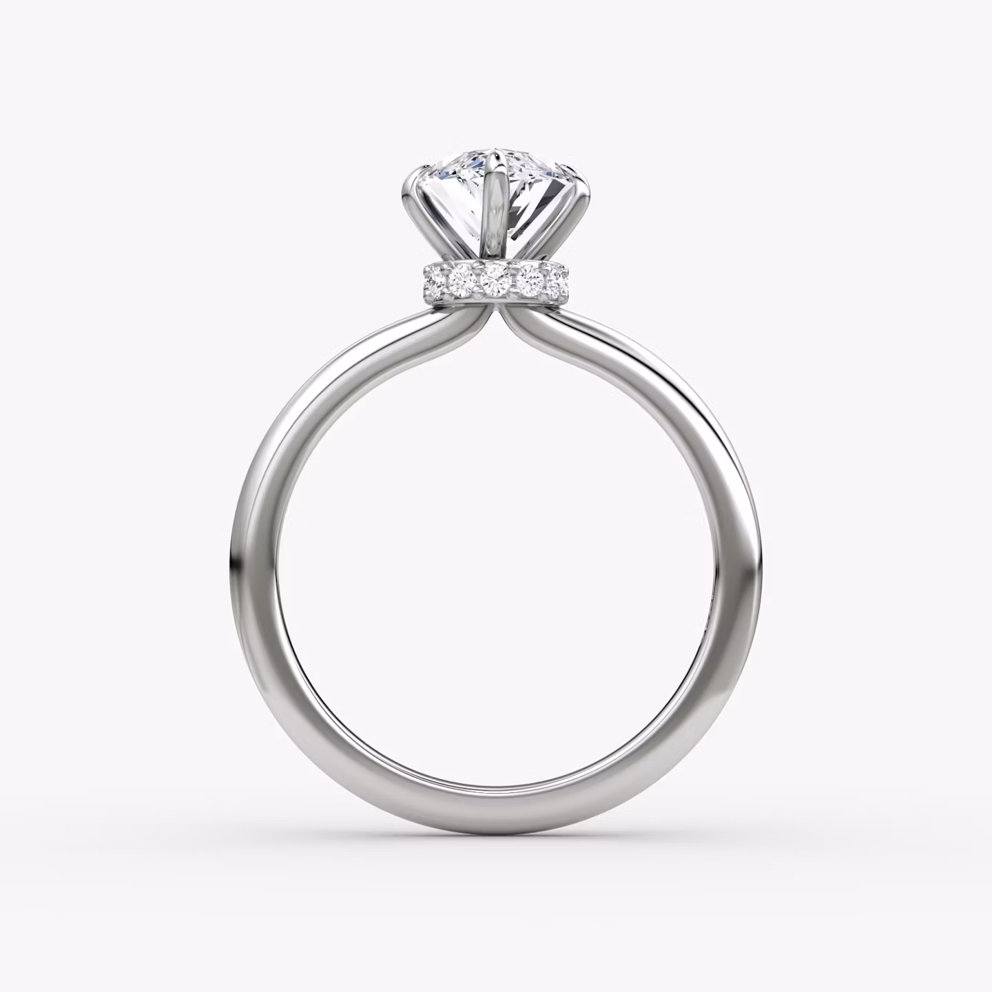 Anillo de compromiso Veiled Halo | Marquise | 18k | Oro blanco | bandAccent: Simple | diamondOrientation: vertical | caratWeight: other