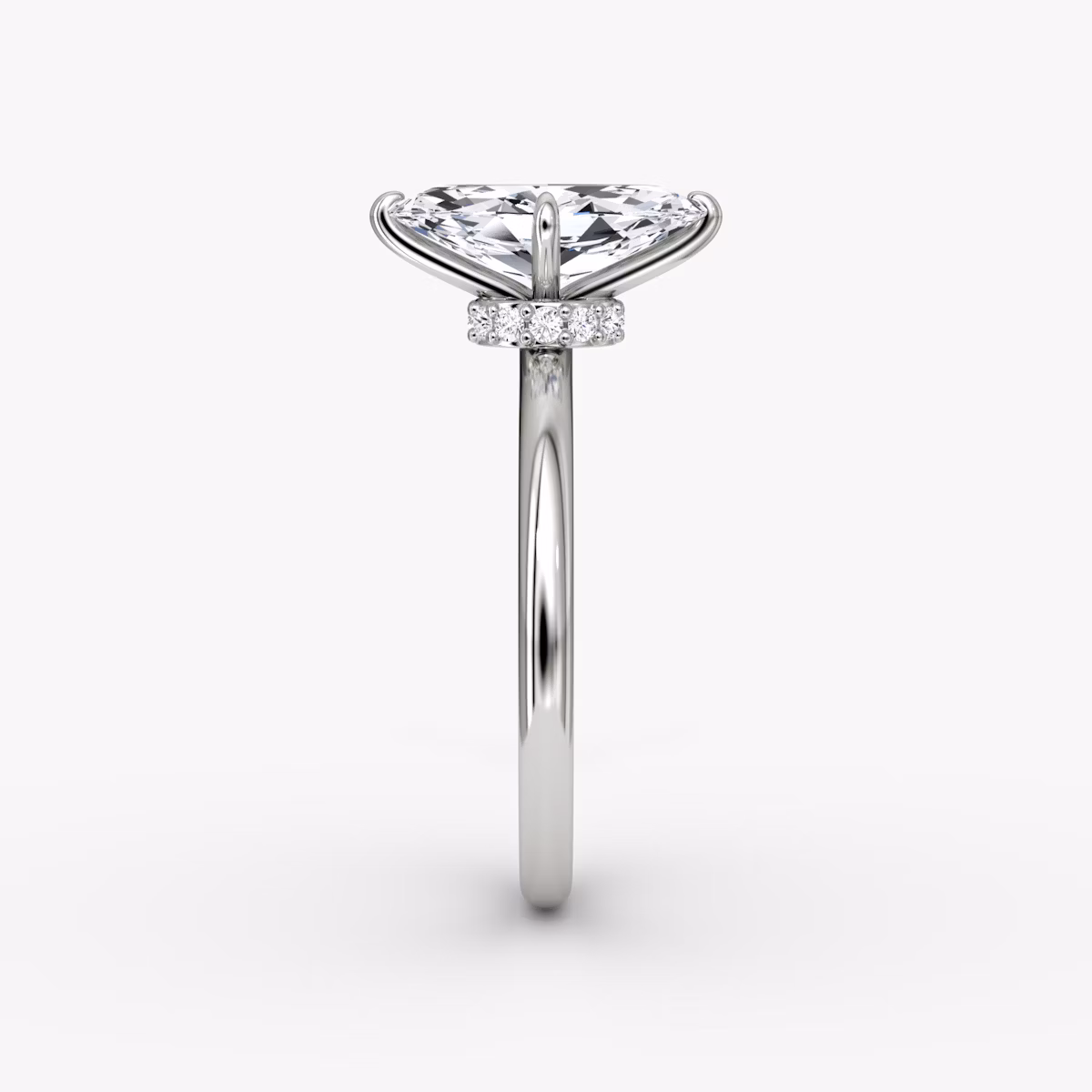 The Veiled Halo | Marquise | Platinum | bandAccent: Plain | diamondOrientation: vertical | caratWeight: other