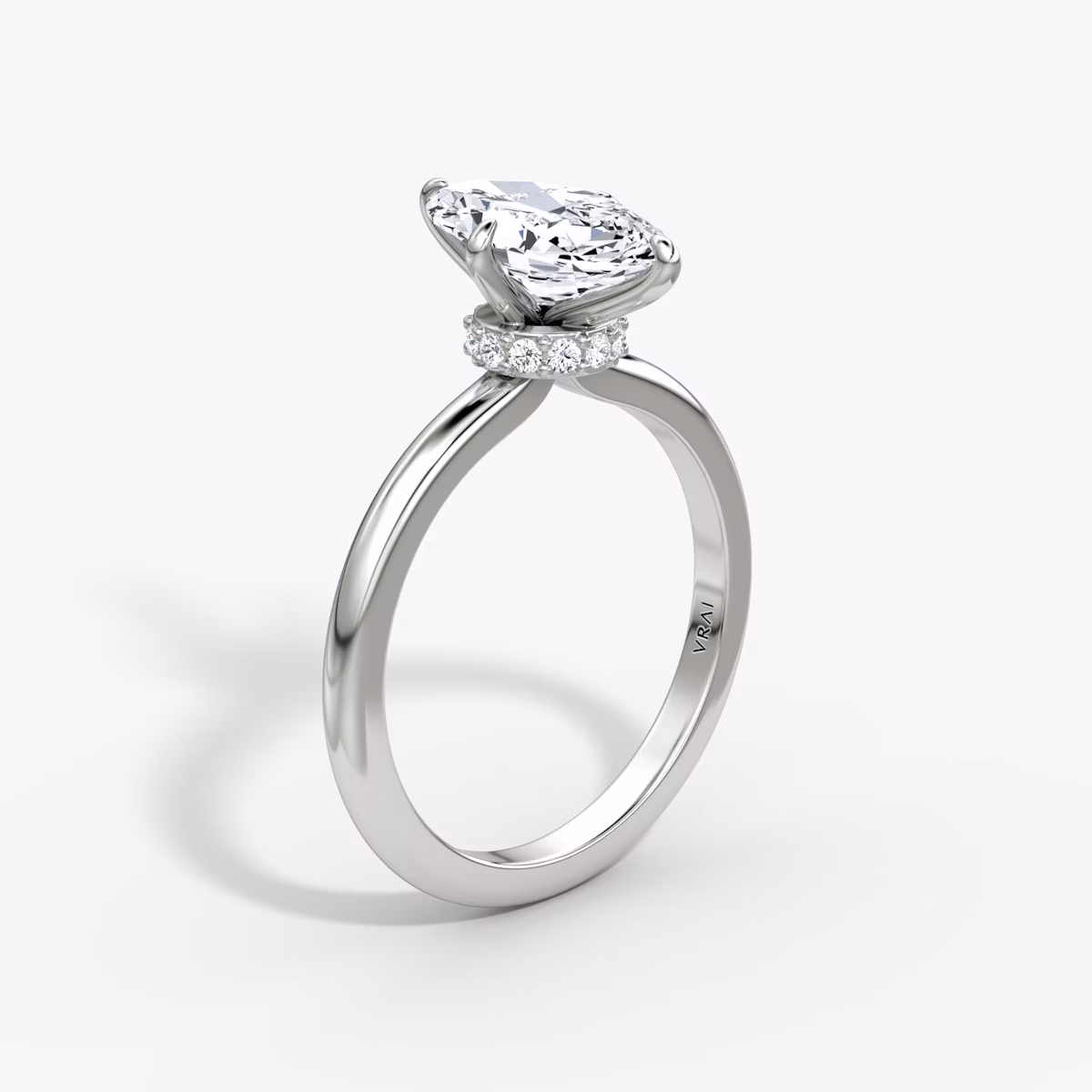 The Veiled Halo | Marquise | Platinum | bandAccent: Plain | diamondOrientation: vertical | caratWeight: other