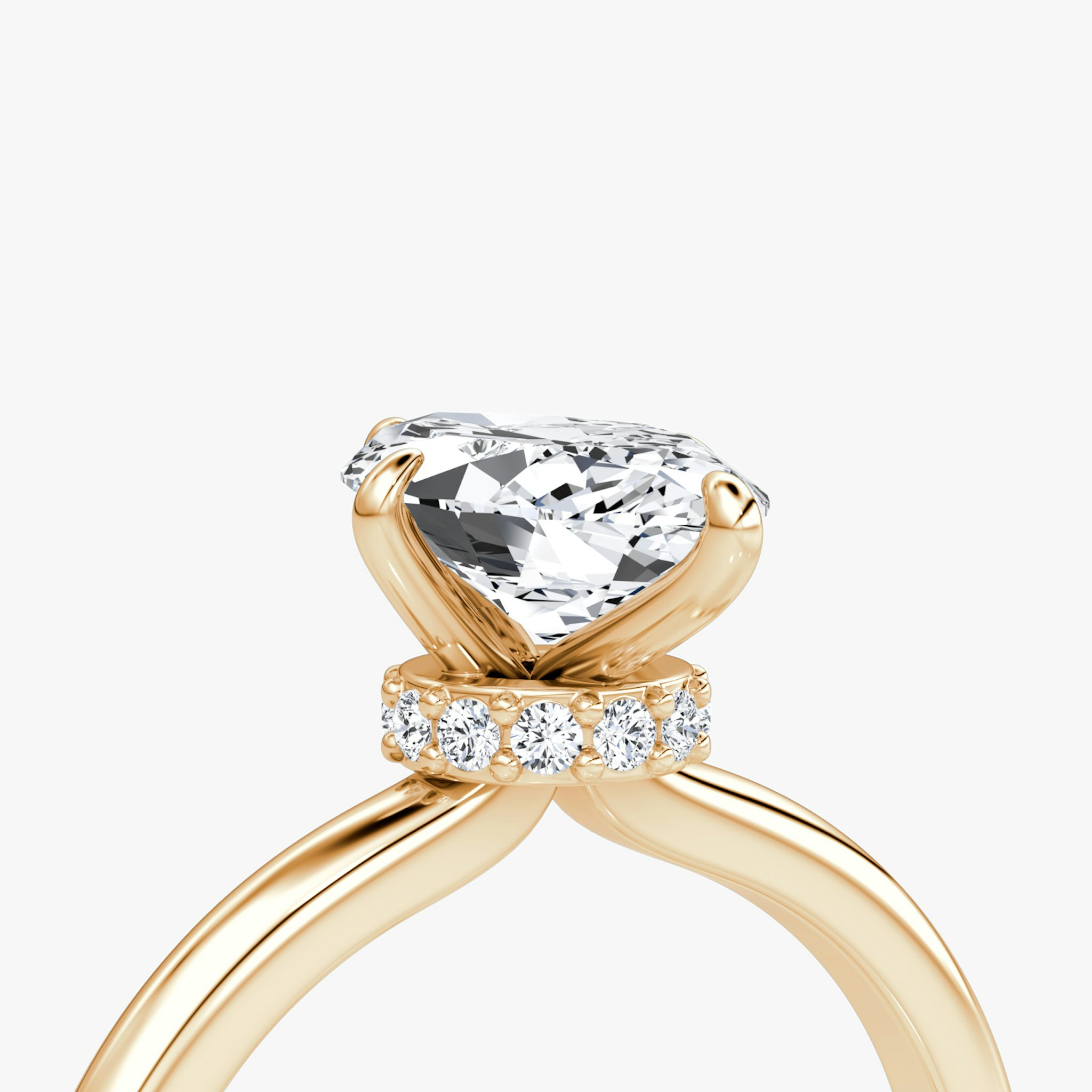 The Veiled Halo | Marquise | 14k | Rose Gold | bandAccent: Plain | diamondOrientation: vertical | caratWeight: other