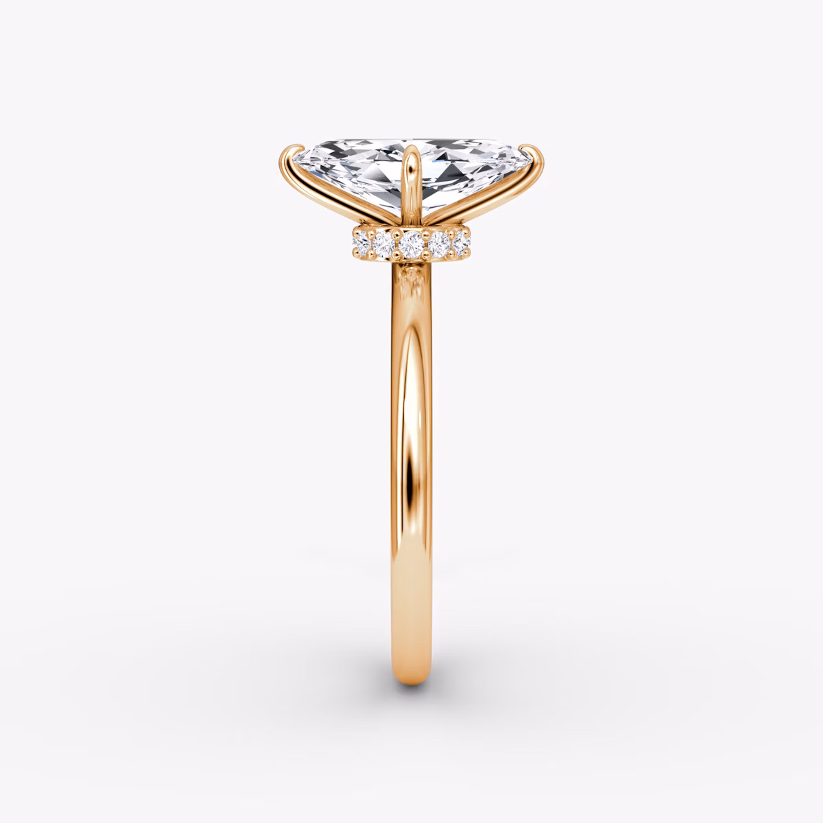 The Veiled Halo | Marquise | 14k | Rose Gold | bandAccent: Plain | diamondOrientation: vertical | caratWeight: other