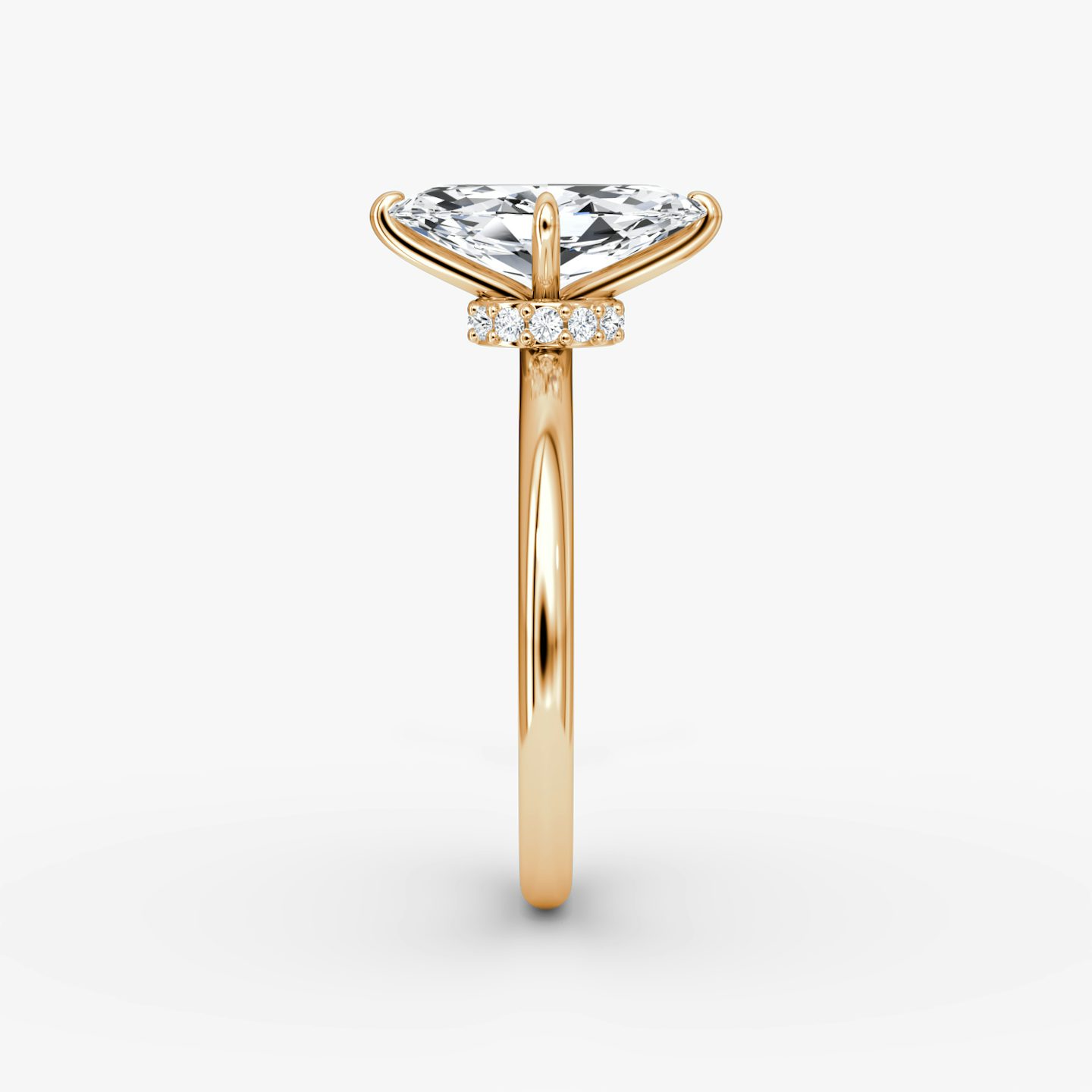The Veiled Halo | Marquise | 14k | Rose Gold | bandAccent: Plain | diamondOrientation: vertical | caratWeight: other