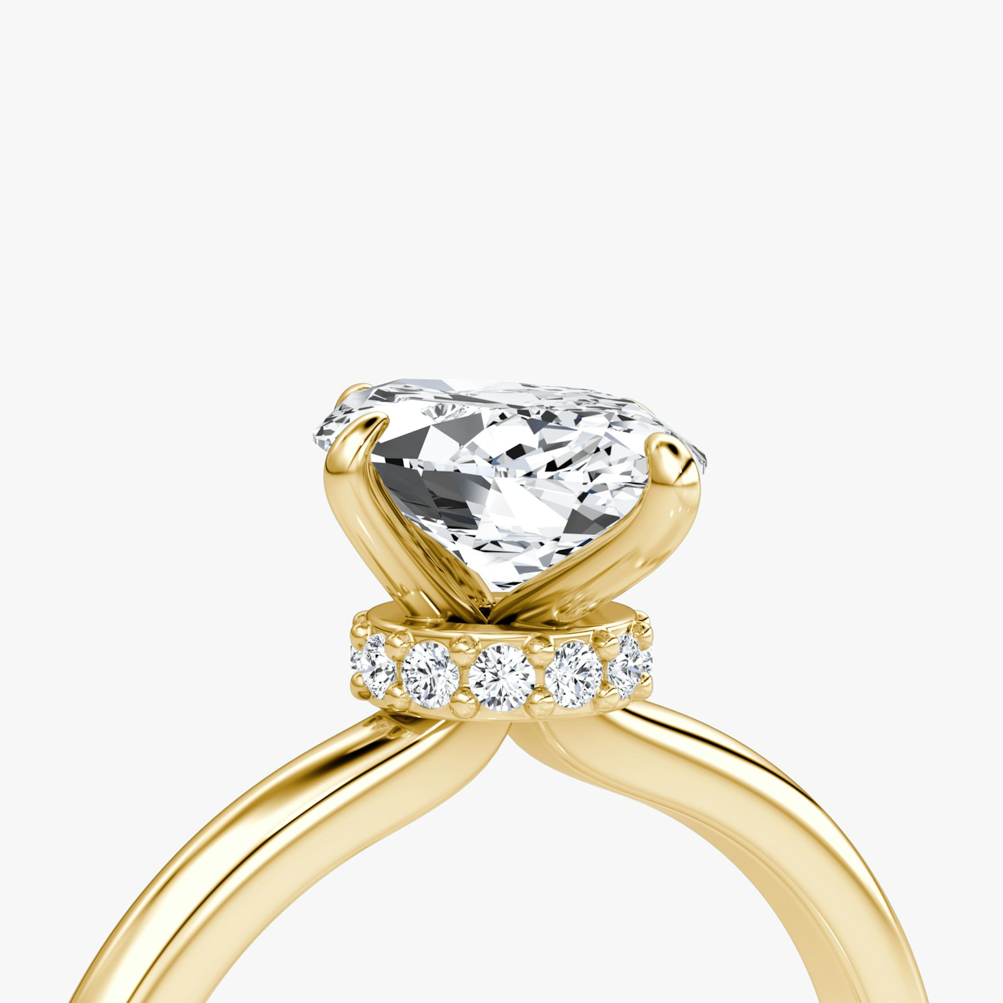 The Veiled Halo | Marquise | 18k | Yellow Gold | bandAccent: Plain | diamondOrientation: vertical | caratWeight: other
