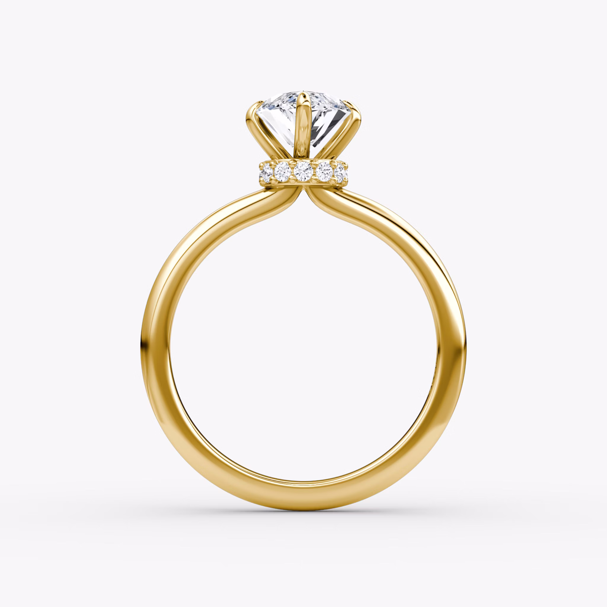 The Veiled Halo | Marquise | 18k | Yellow Gold | bandAccent: Plain | diamondOrientation: vertical | caratWeight: other
