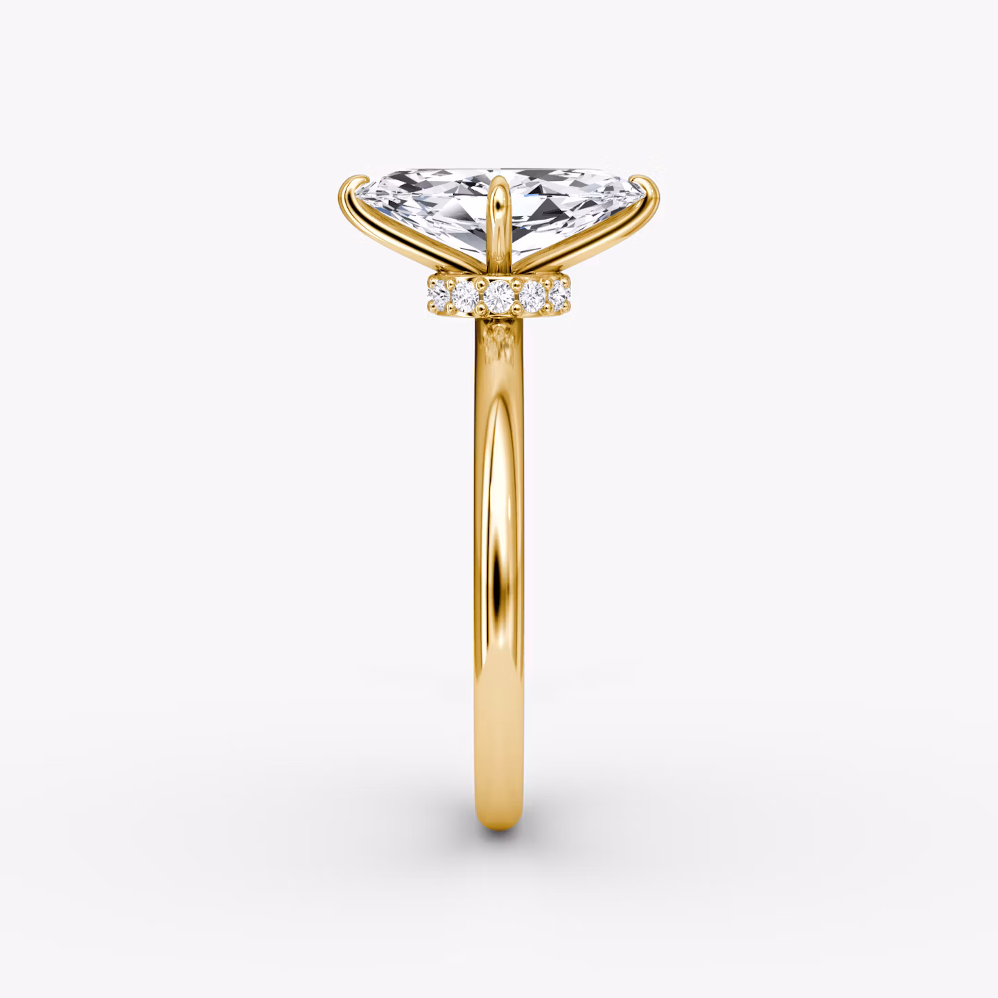 The Veiled Halo | Marquise | 18k | Yellow Gold | bandAccent: Plain | diamondOrientation: vertical | caratWeight: other