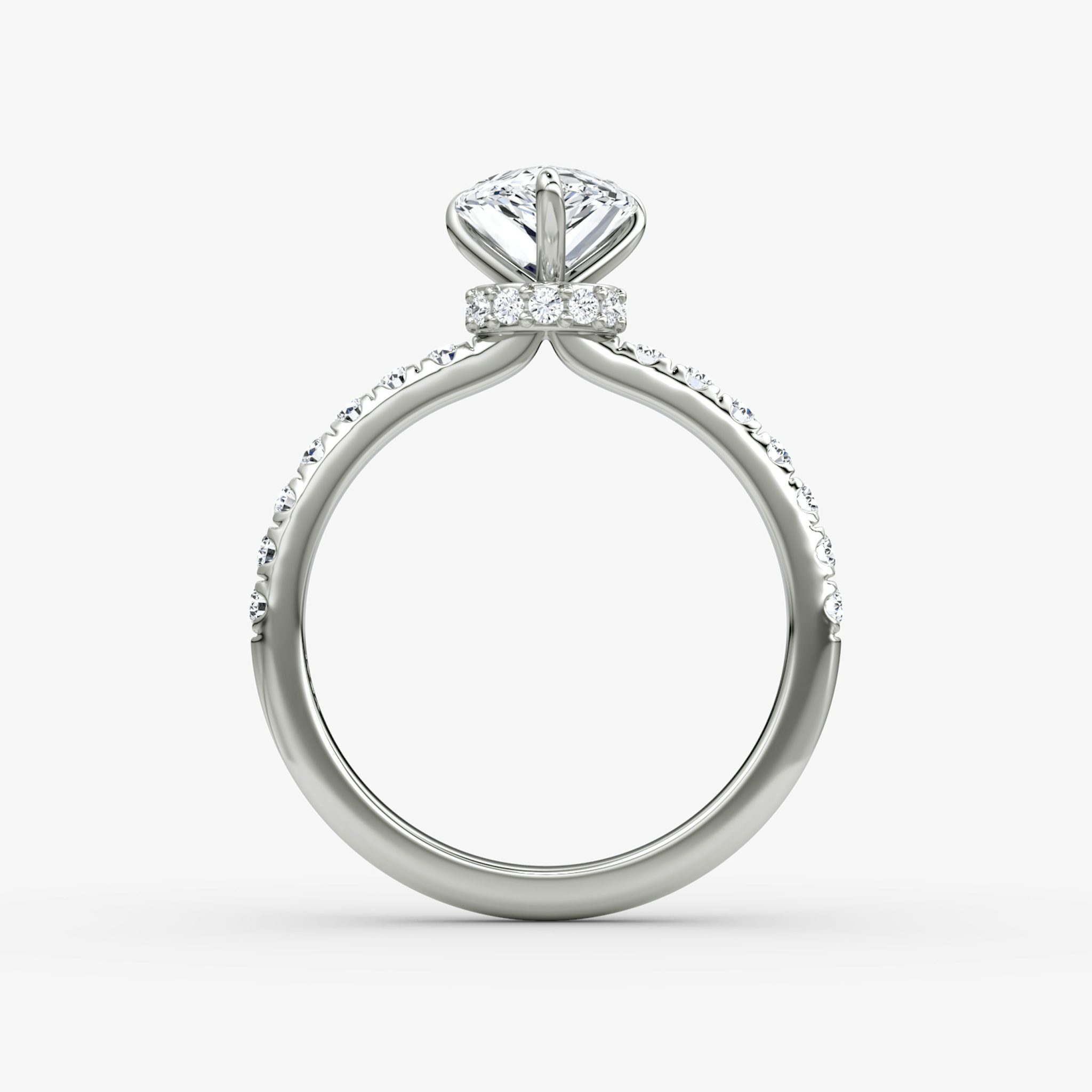 The Veiled Halo | Pear | 18k | White Gold | bandAccent: Pavé | diamondOrientation: vertical | caratWeight: other