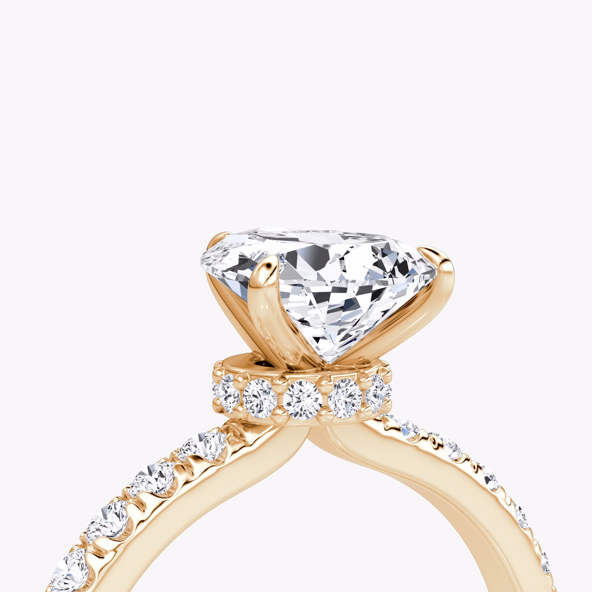 The Veiled Halo | Pear | 14k | Rose Gold | bandAccent: Pavé | diamondOrientation: vertical | caratWeight: other